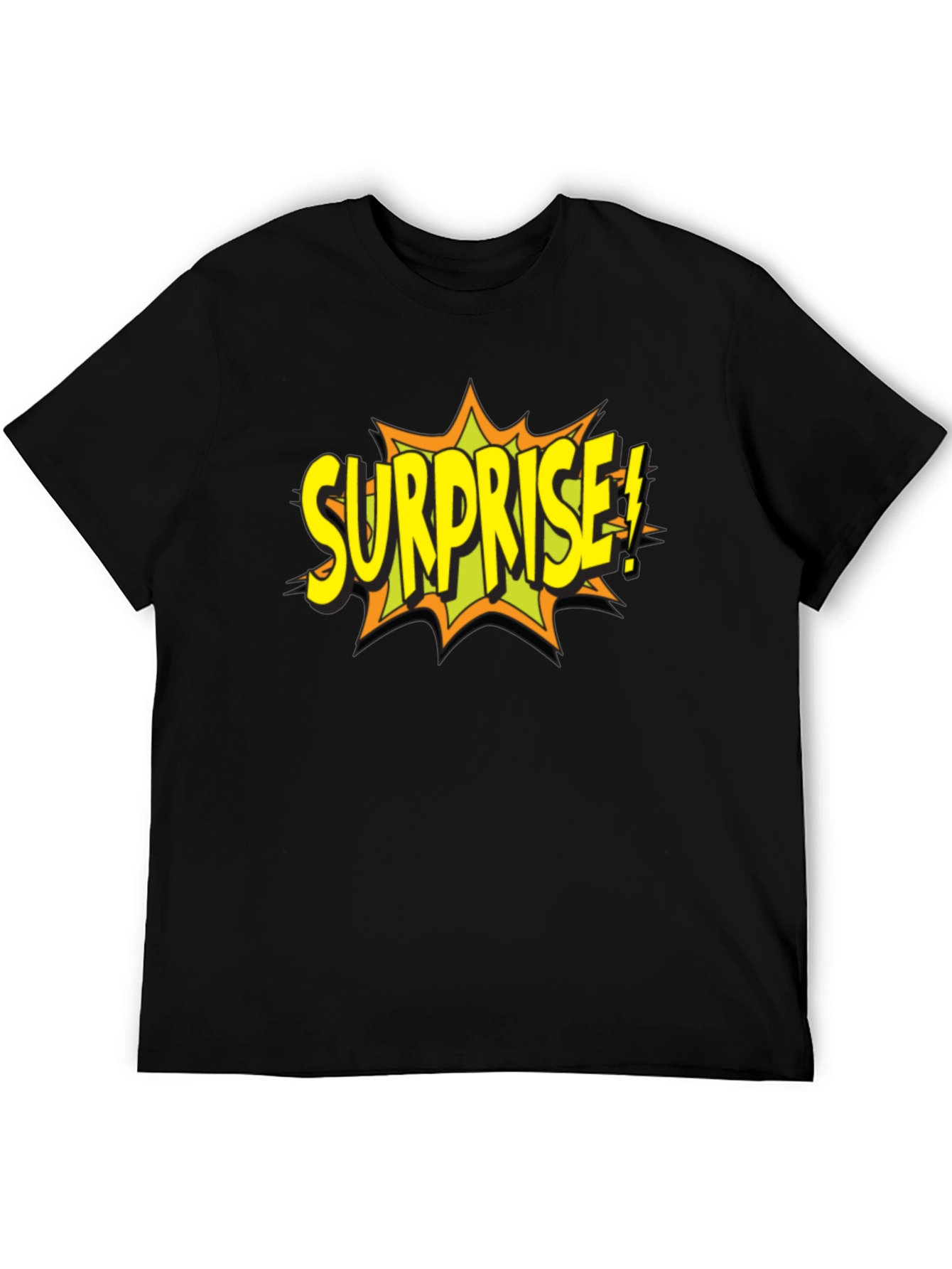 Surprise Graphic T-Shirt - Black Cotton Tee