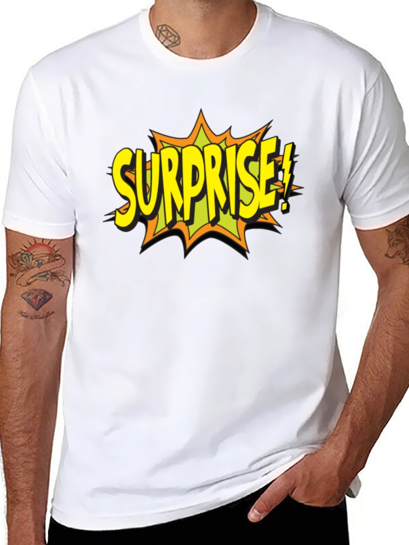 Surprise Graphic T-Shirt - Black Cotton Tee