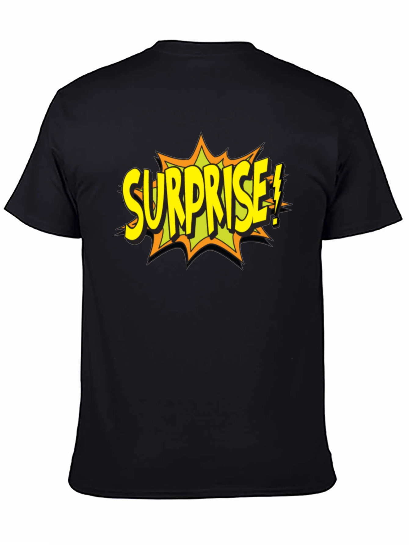 Surprise Graphic T-Shirt - Black Cotton Tee