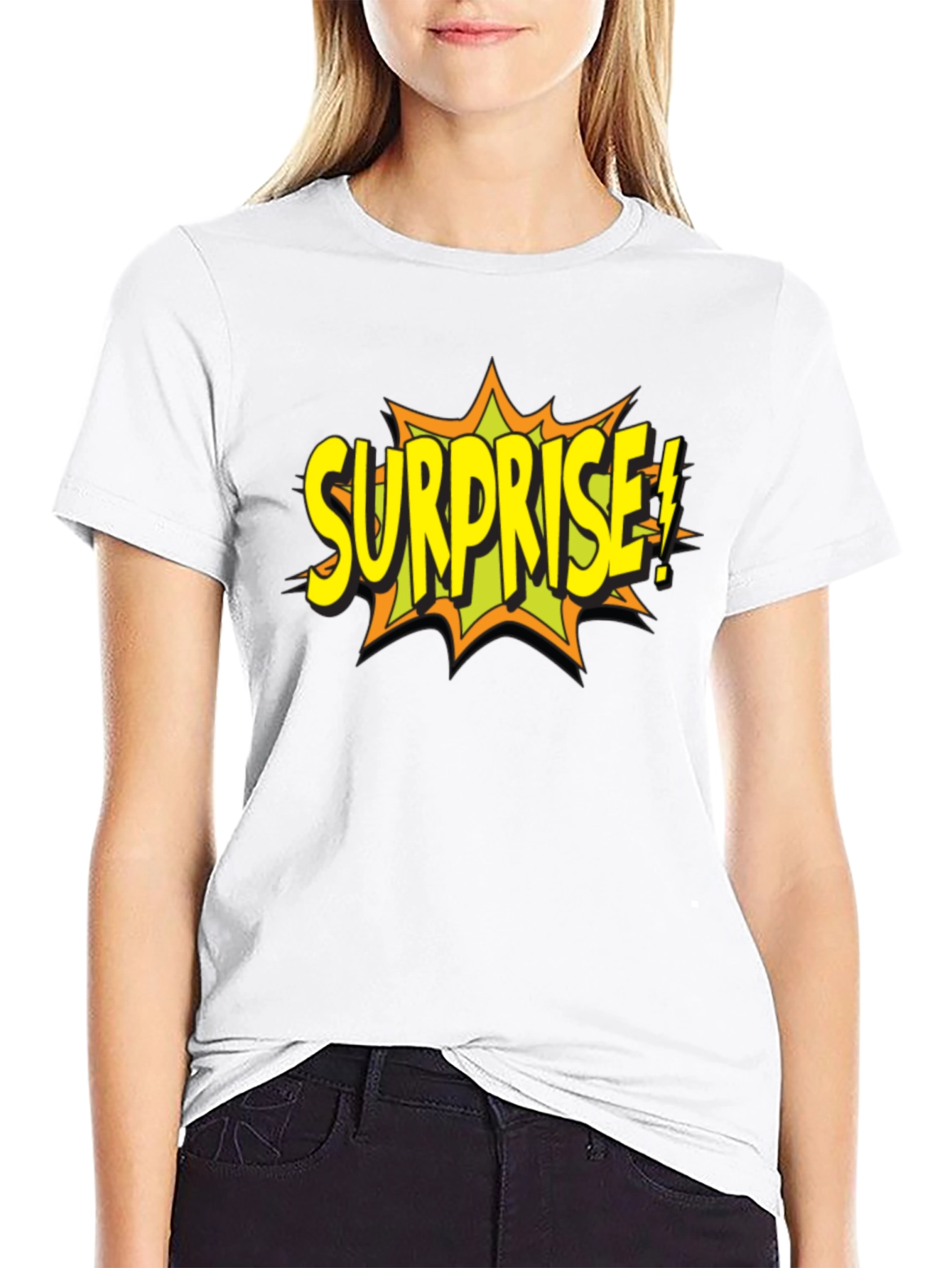 Surprise Graphic T-Shirt - Black Cotton Tee