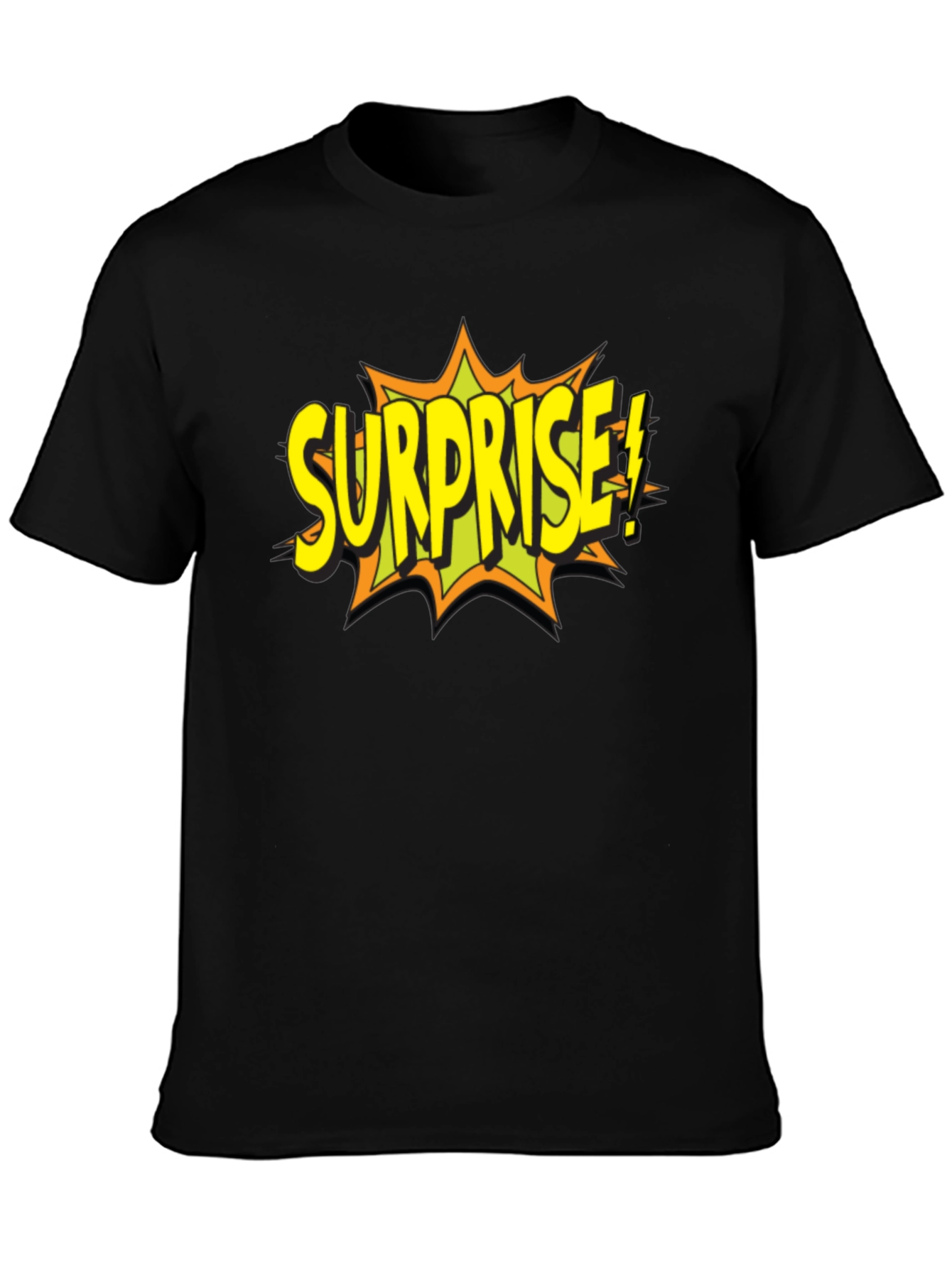 Surprise Graphic T-Shirt - Black Cotton Tee