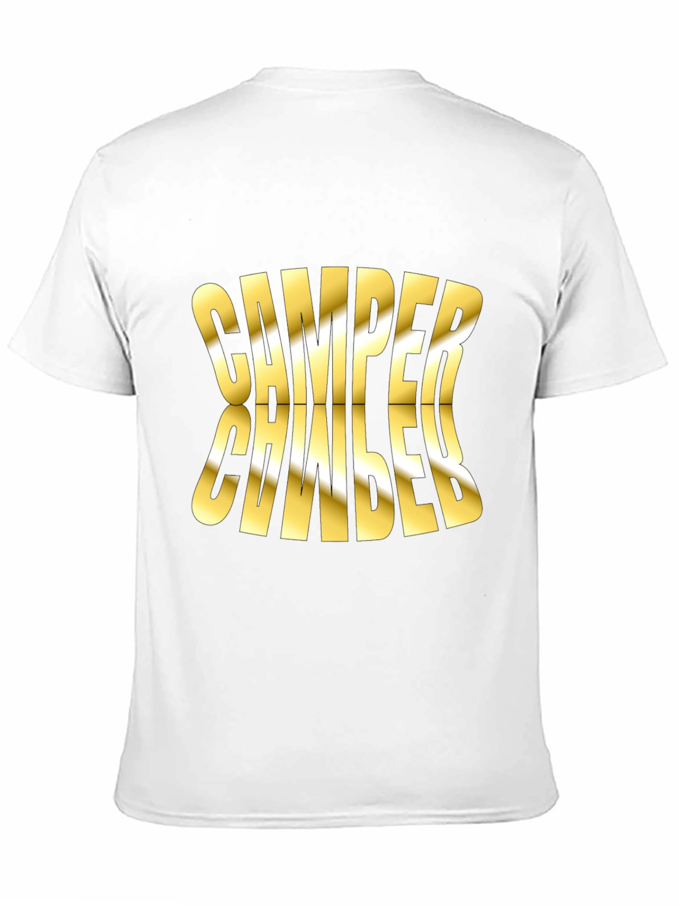 Camper Mirror Gold Print Black T-Shirt