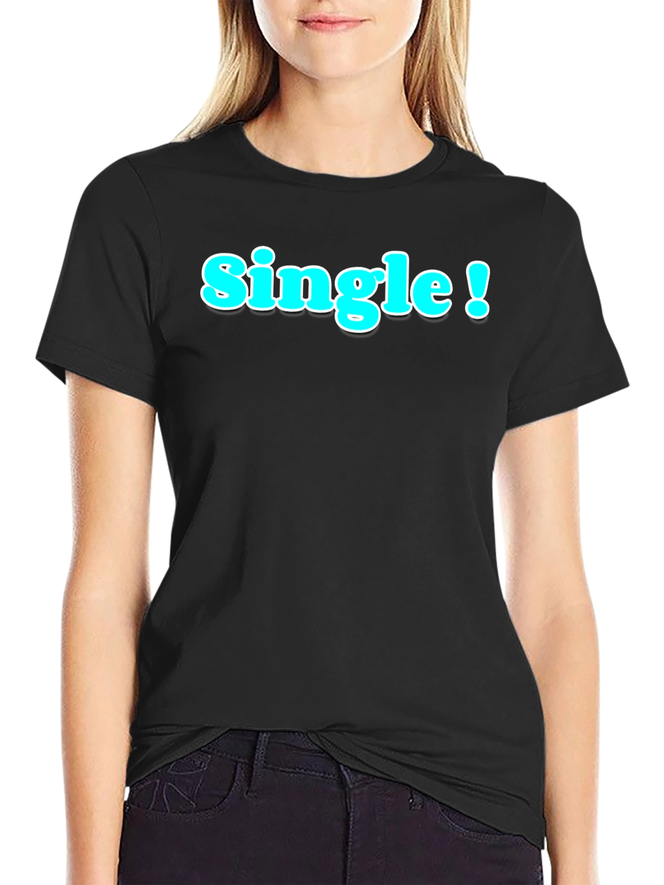 Single! Black Graphic Tee - Casual Style