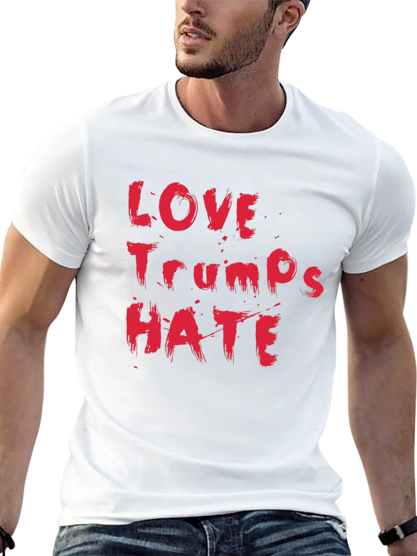 Love Trumps Hate Black Cotton T-Shirt