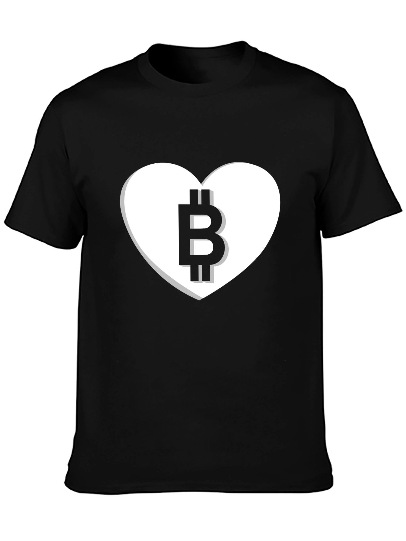 Bitcoin Heart Tee - Crypto Lover Black T-Shirt