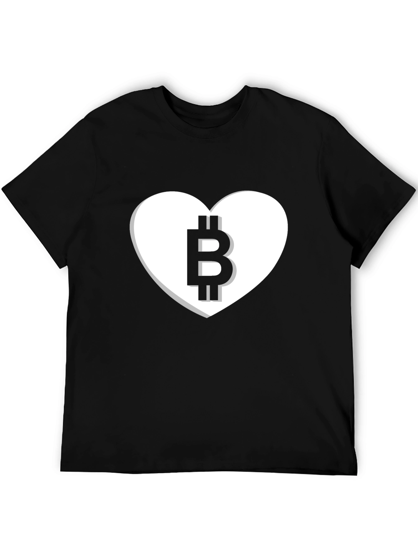 Bitcoin Heart Tee - Crypto Lover Black T-Shirt