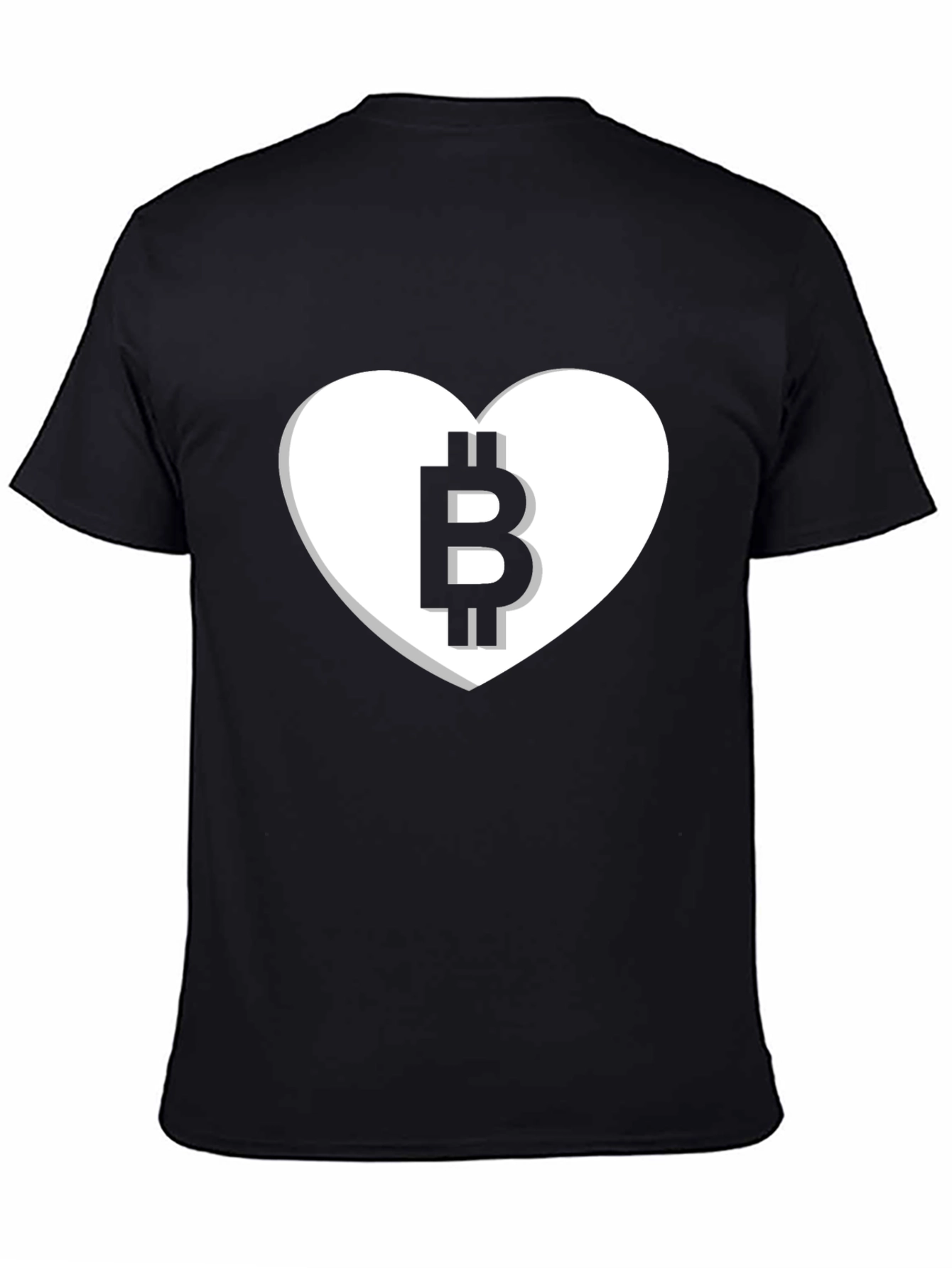 Bitcoin Heart Tee - Crypto Lover Black T-Shirt