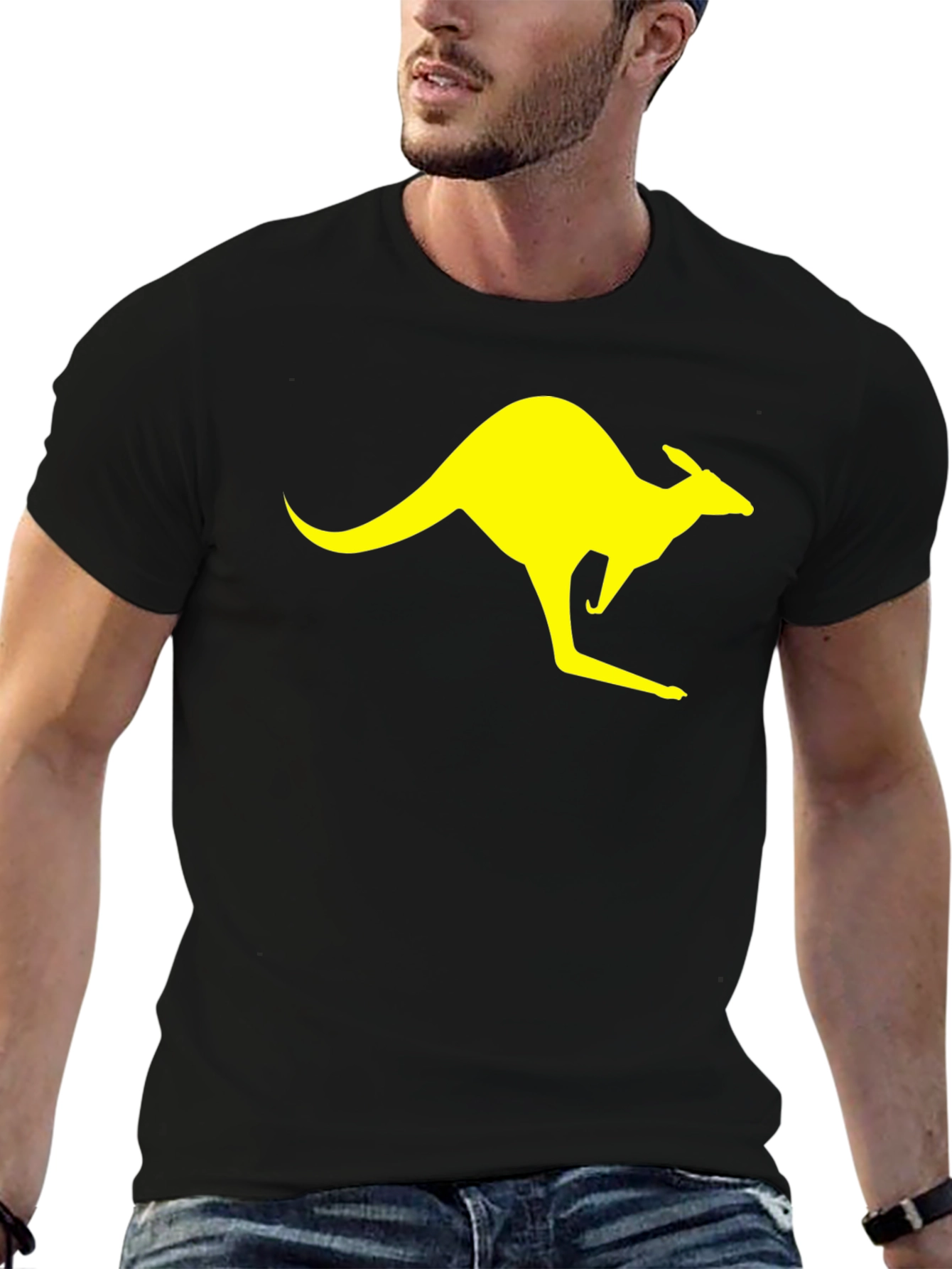 Kangaroo Graphic Black T-Shirt