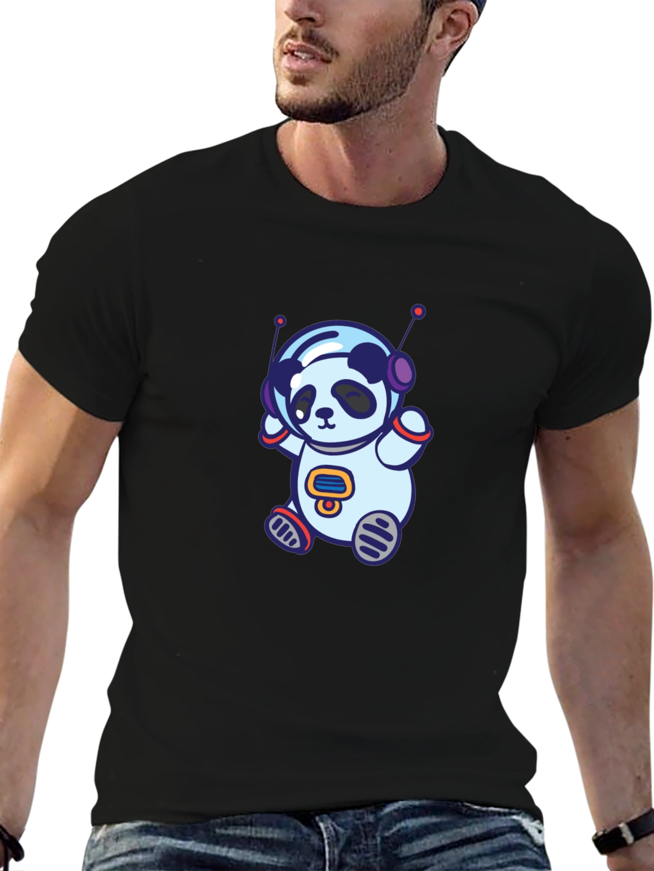 Astronaut Panda Graphic Tee - Soft Cotton Blend