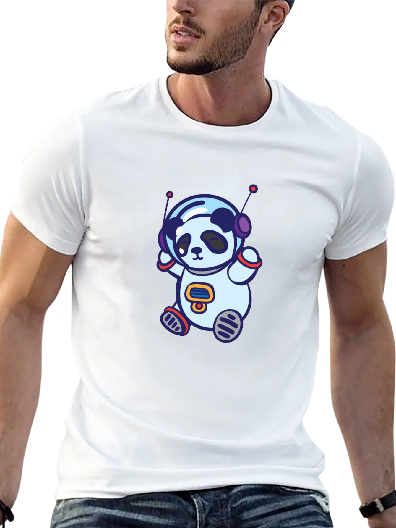 Astronaut Panda Graphic Tee - Soft Cotton Blend