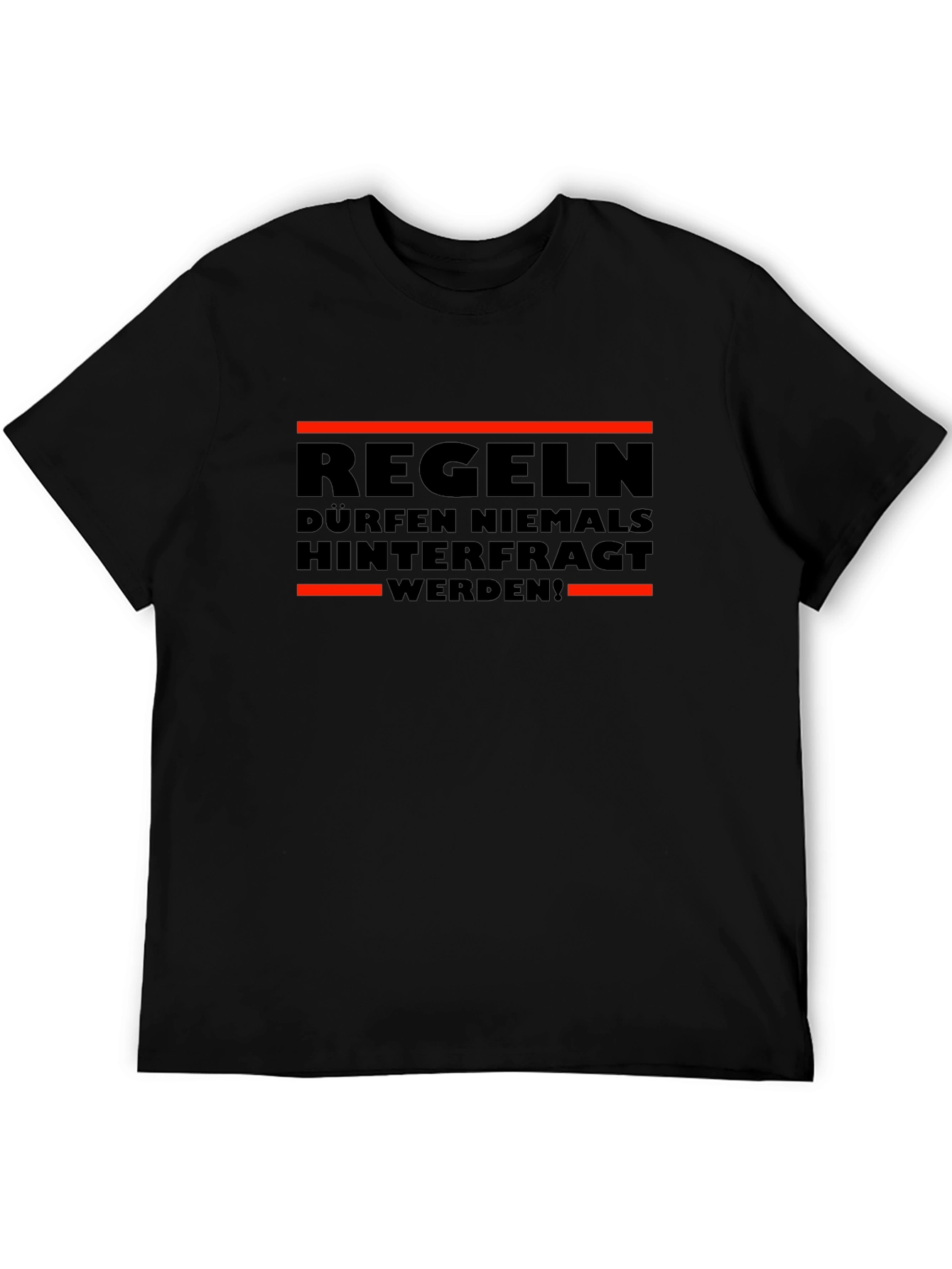 Rules Never Questioned Black Graphic T-Shirt