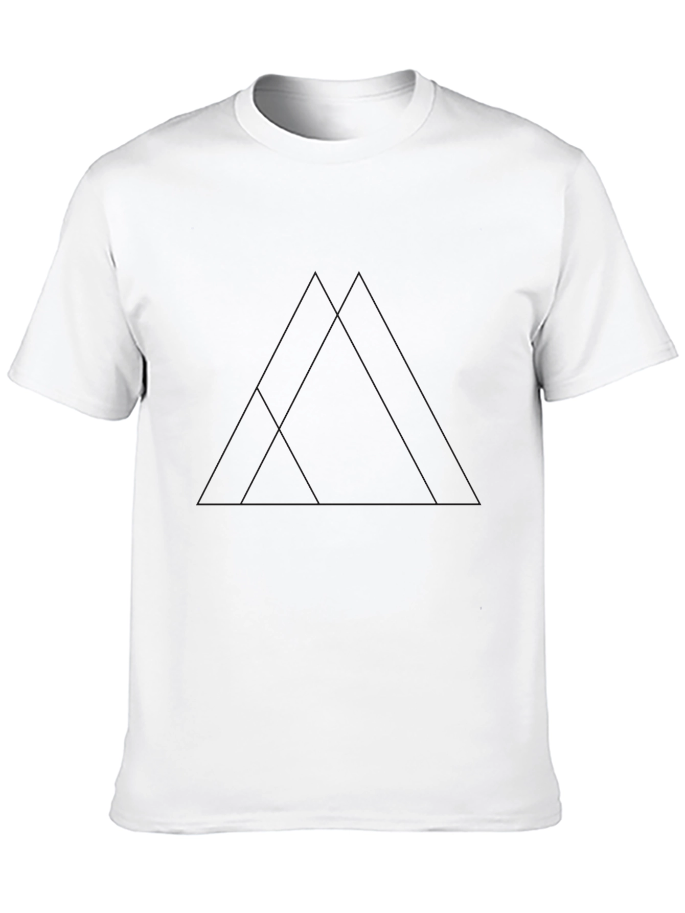 Minimalist Triangle Graphic Black T-Shirt