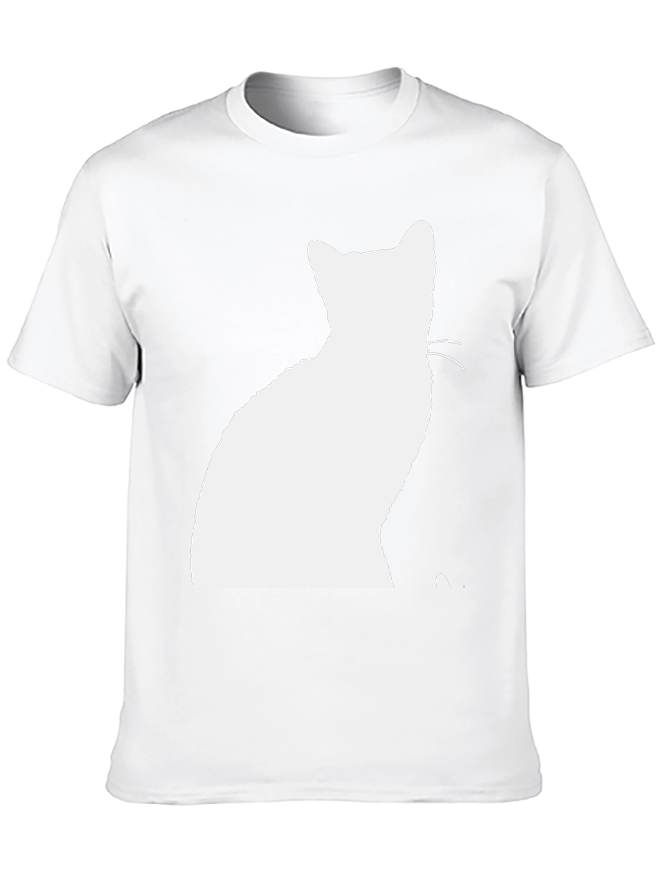 Silhouette Cat Graphic T-Shirt - Black