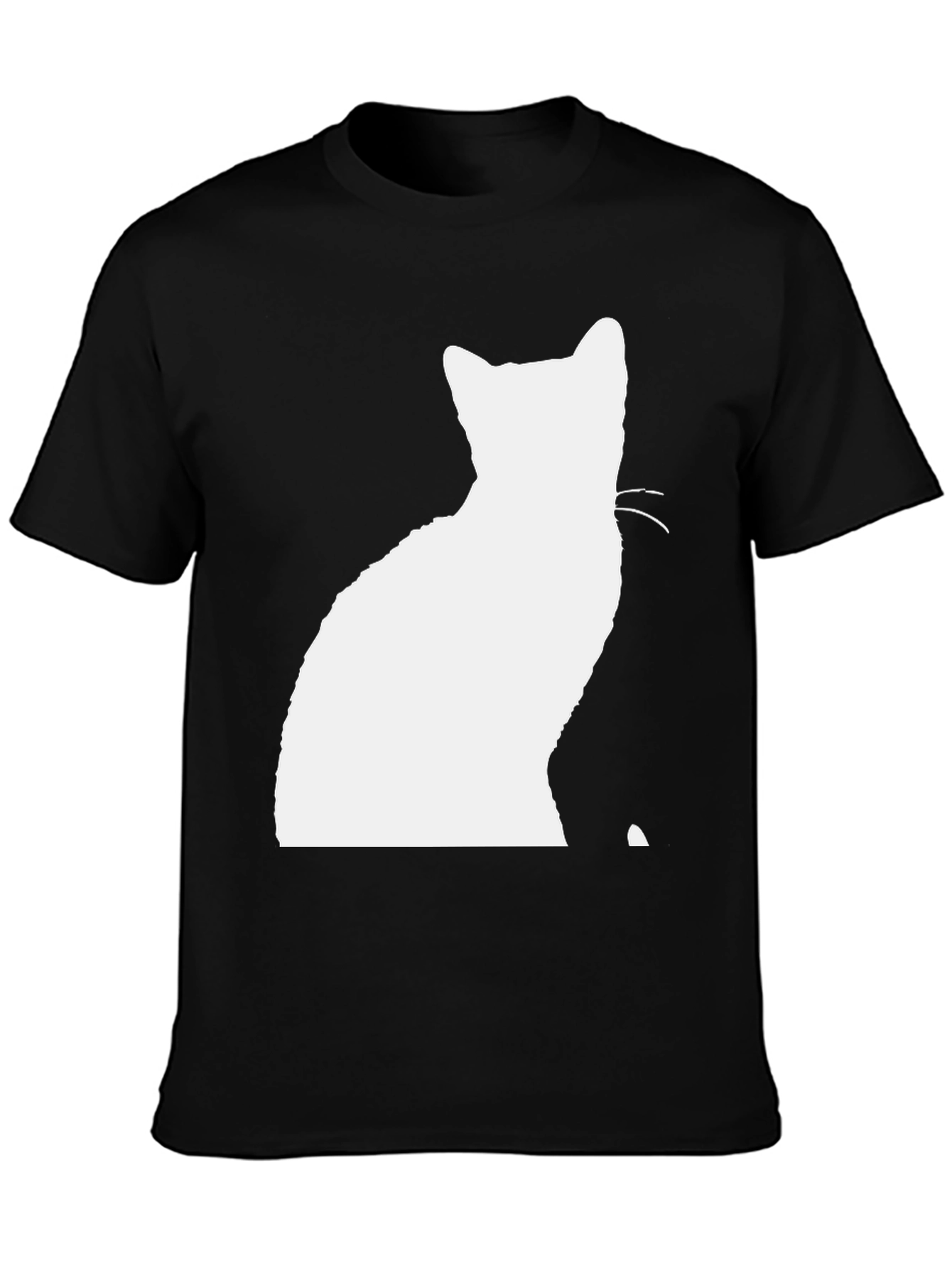 Silhouette Cat Graphic T-Shirt - Black