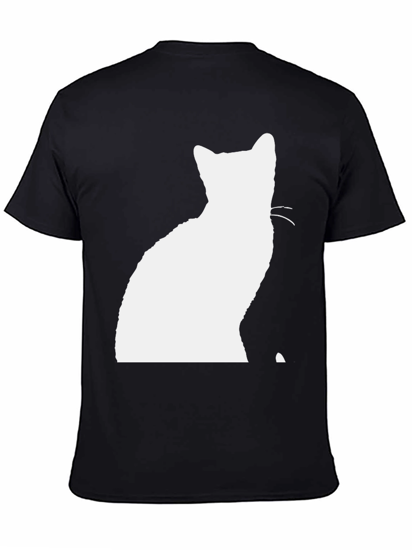Silhouette Cat Graphic T-Shirt - Black