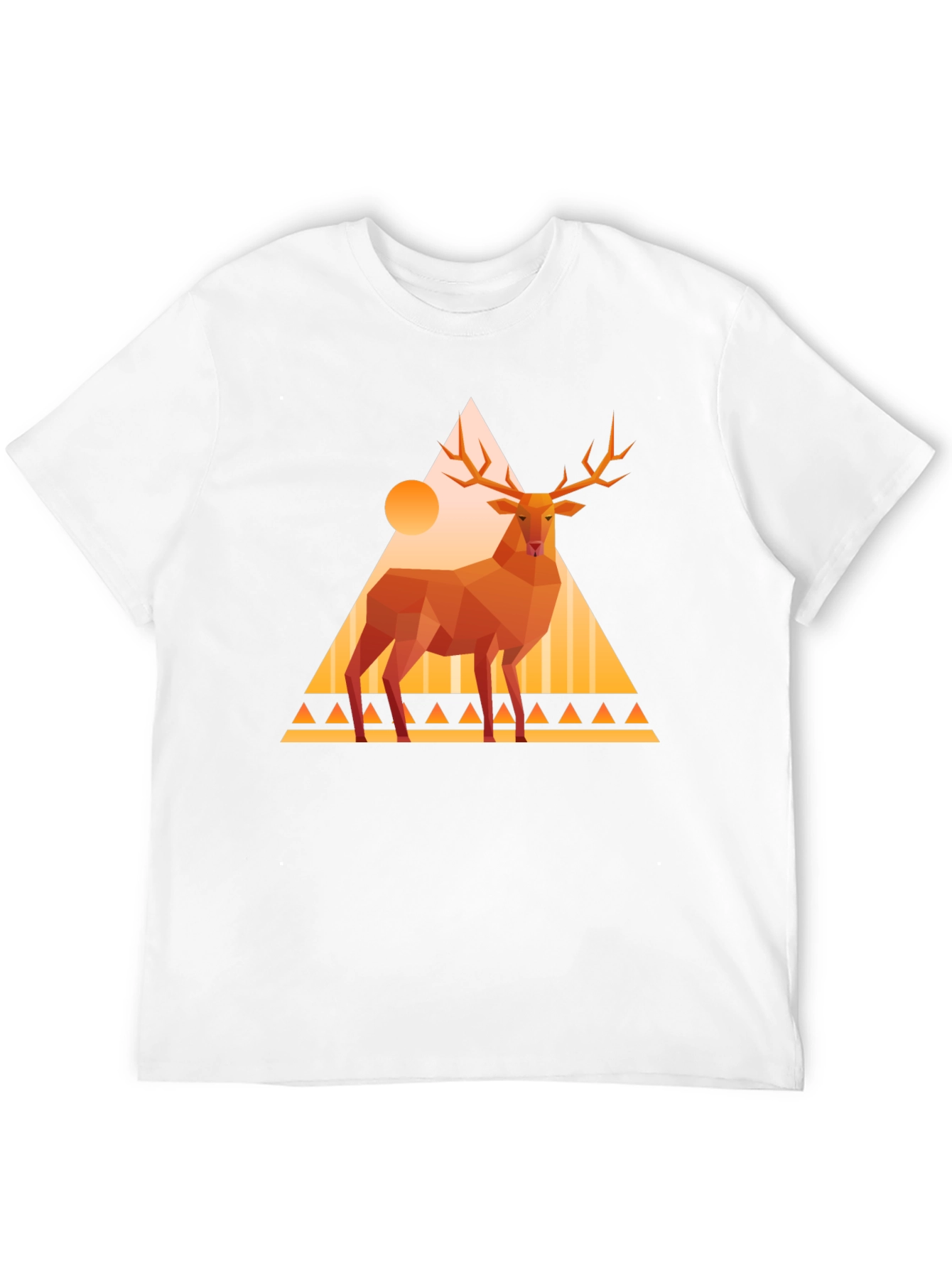 Geometric Deer Graphic Tee - Modern Art Shirt