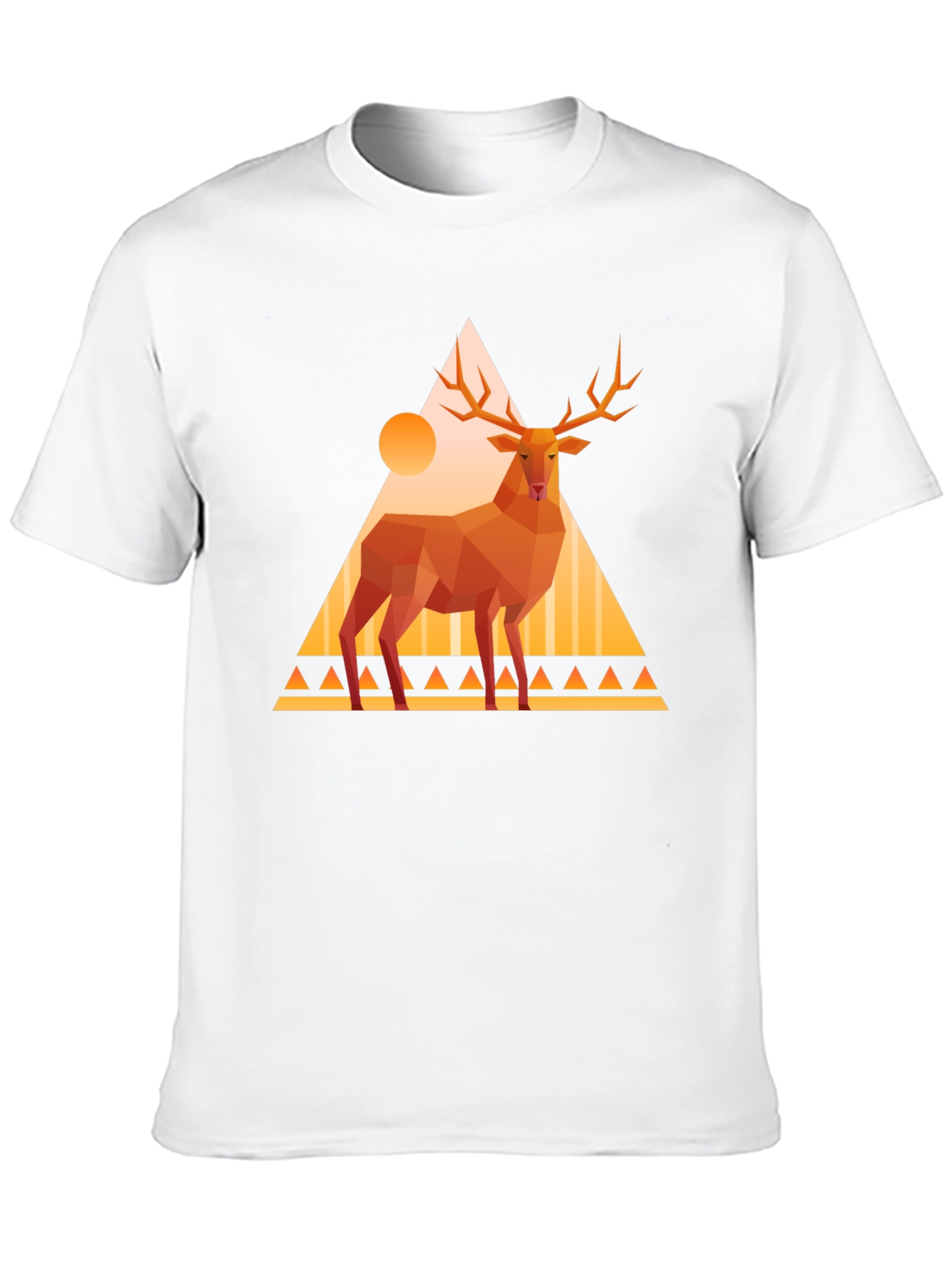 Geometric Deer Graphic Tee - Modern Art Shirt
