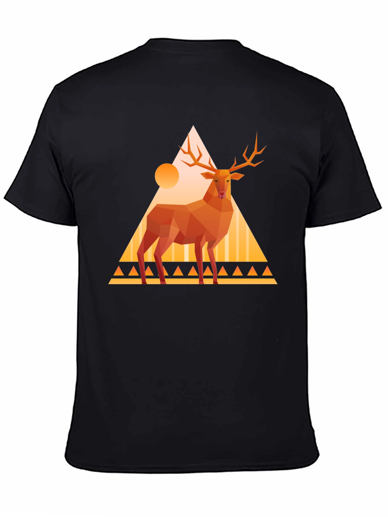 Geometric Deer Graphic Tee - Modern Art Shirt