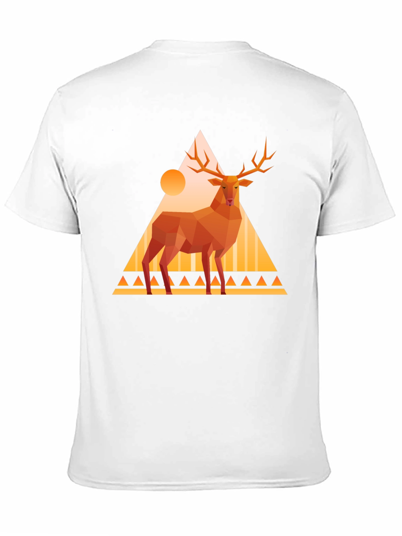 Geometric Deer Graphic Tee - Modern Art Shirt