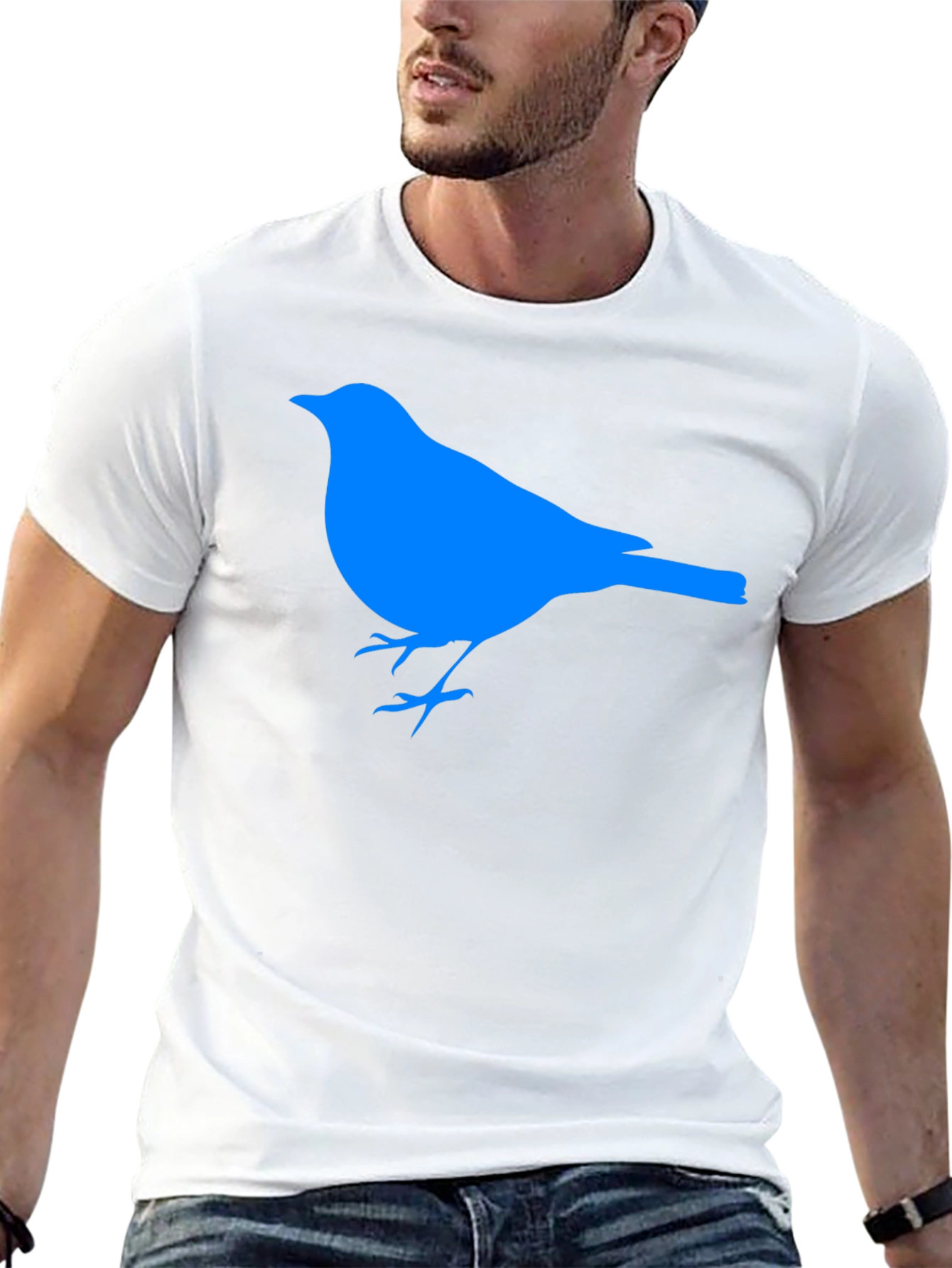 Blue Bird Graphic Black T-Shirt