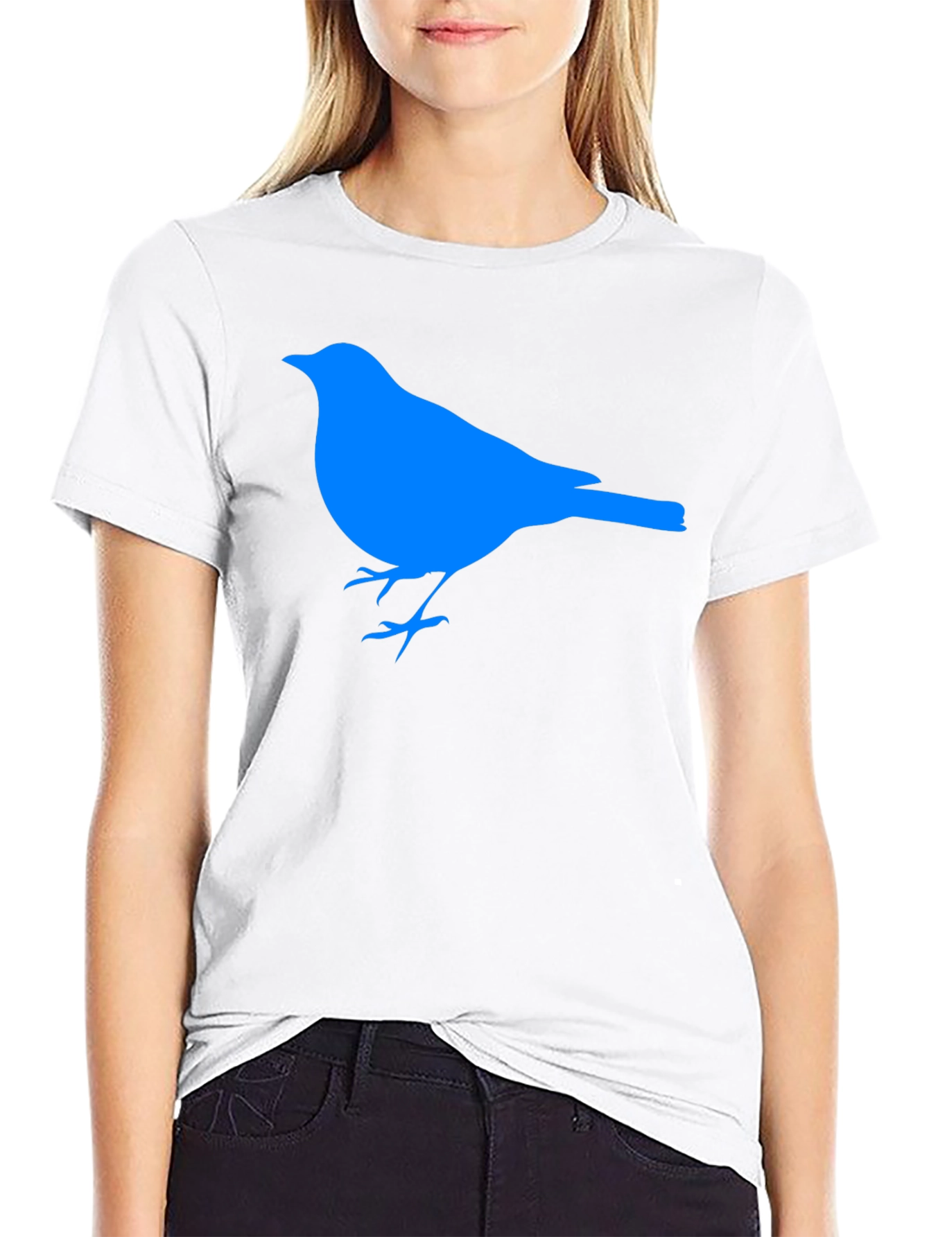 Blue Bird Graphic Black T-Shirt