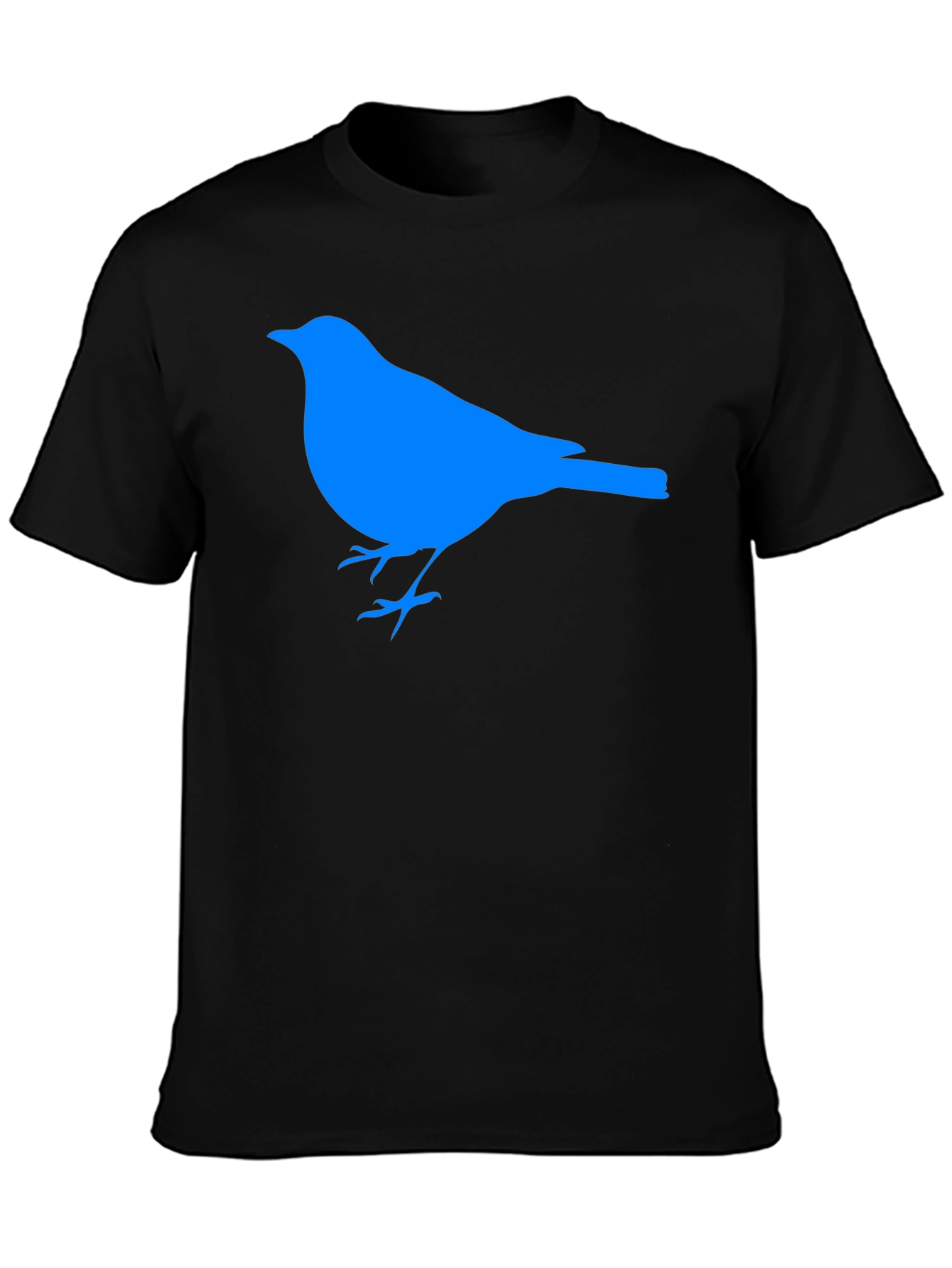Blue Bird Graphic Black T-Shirt