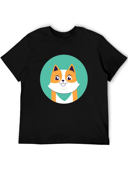 Cute Cartoon Fox Graphic Tee - Black Unisex T-Shirt
