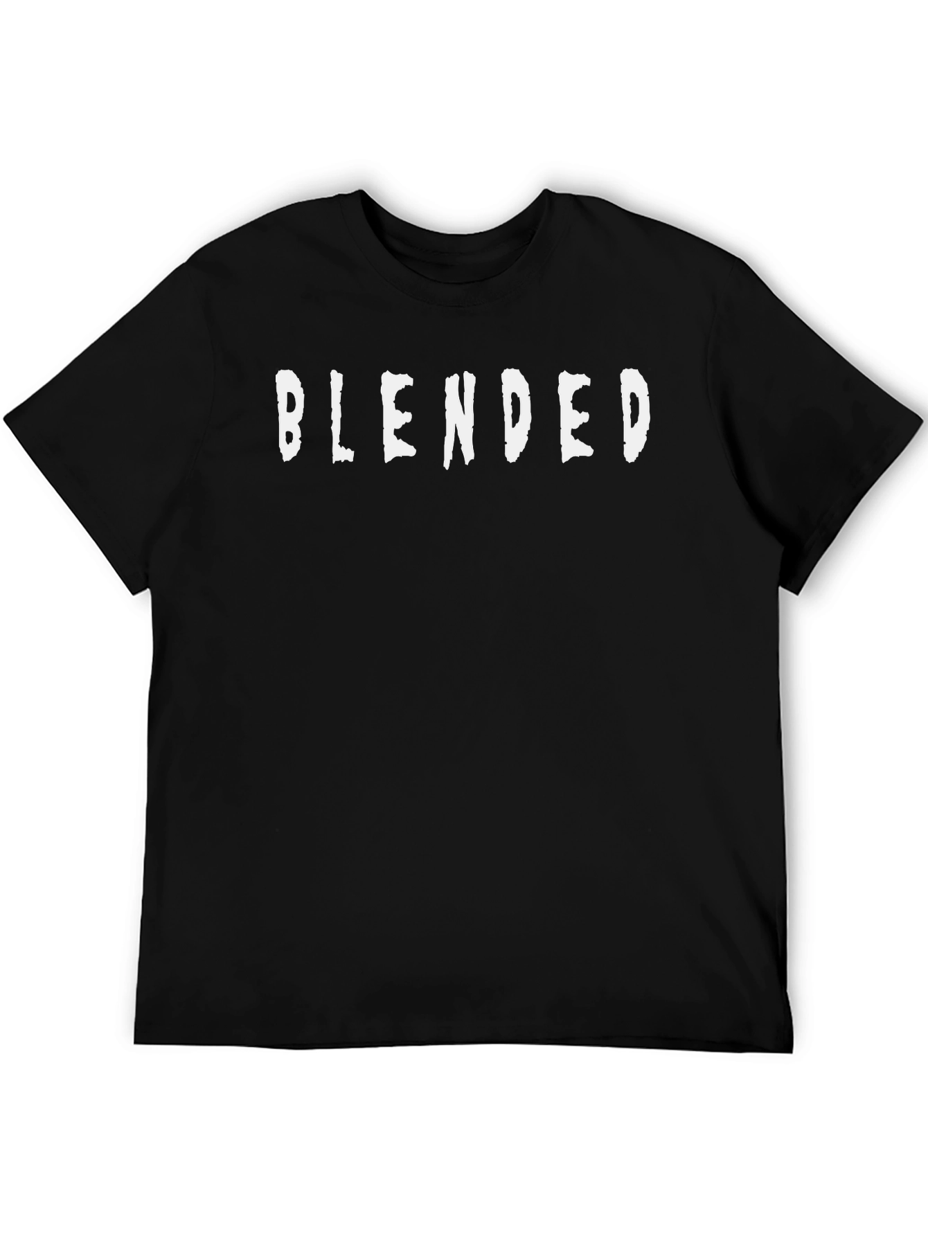 Blended Graphic Tee - Black Cotton T-Shirt