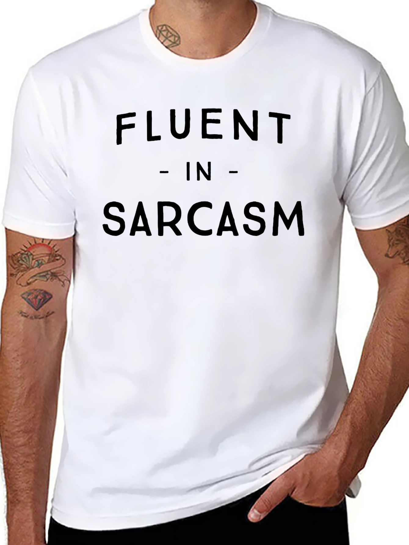 Fluent in Sarcasm Black Graphic Tee