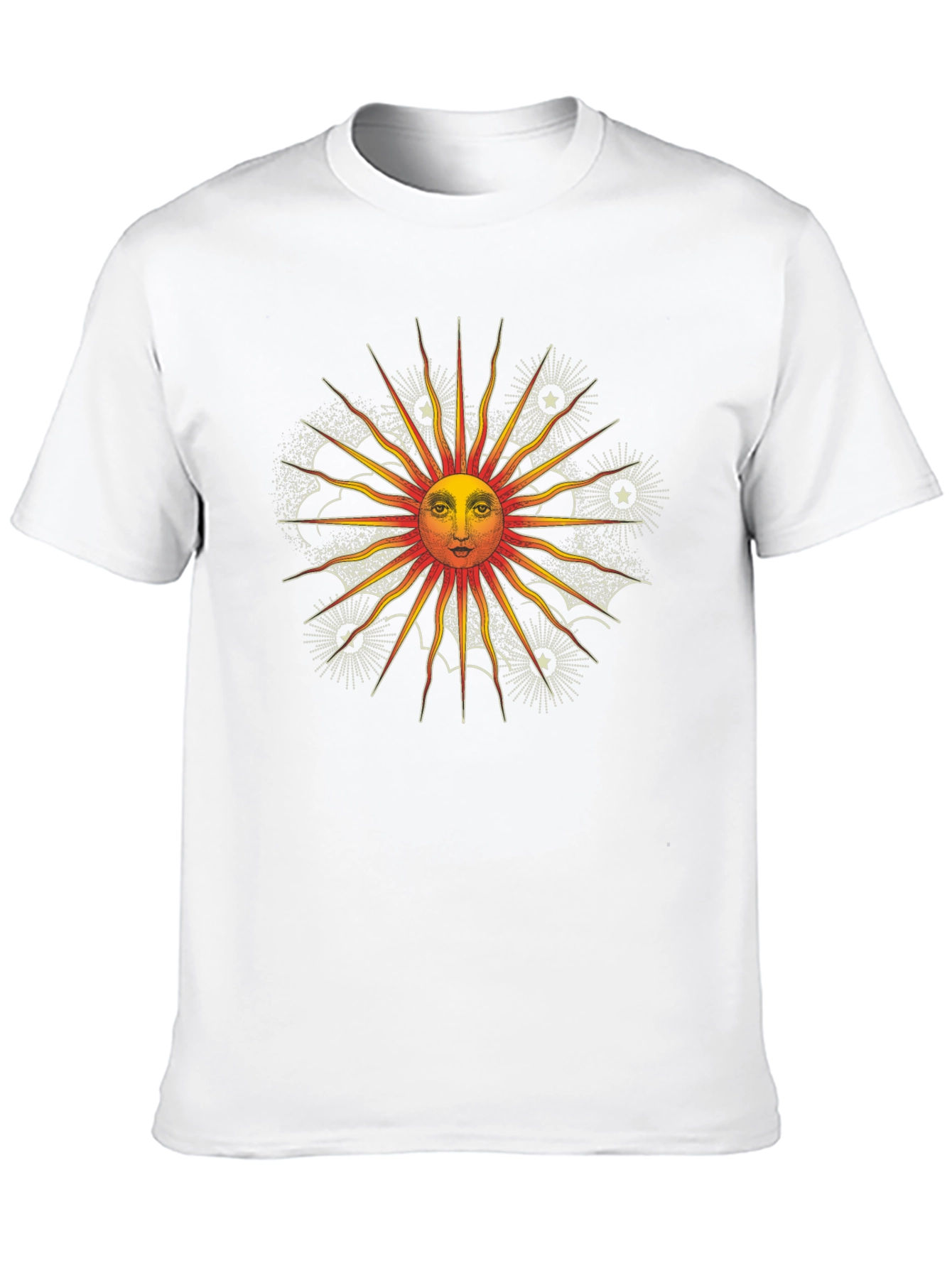 Celestial Sun Graphic Tee - Black Cotton Shirt