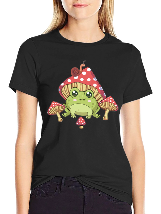 Cute Frog Mushroom T-Shirt - Fun Graphic Tee