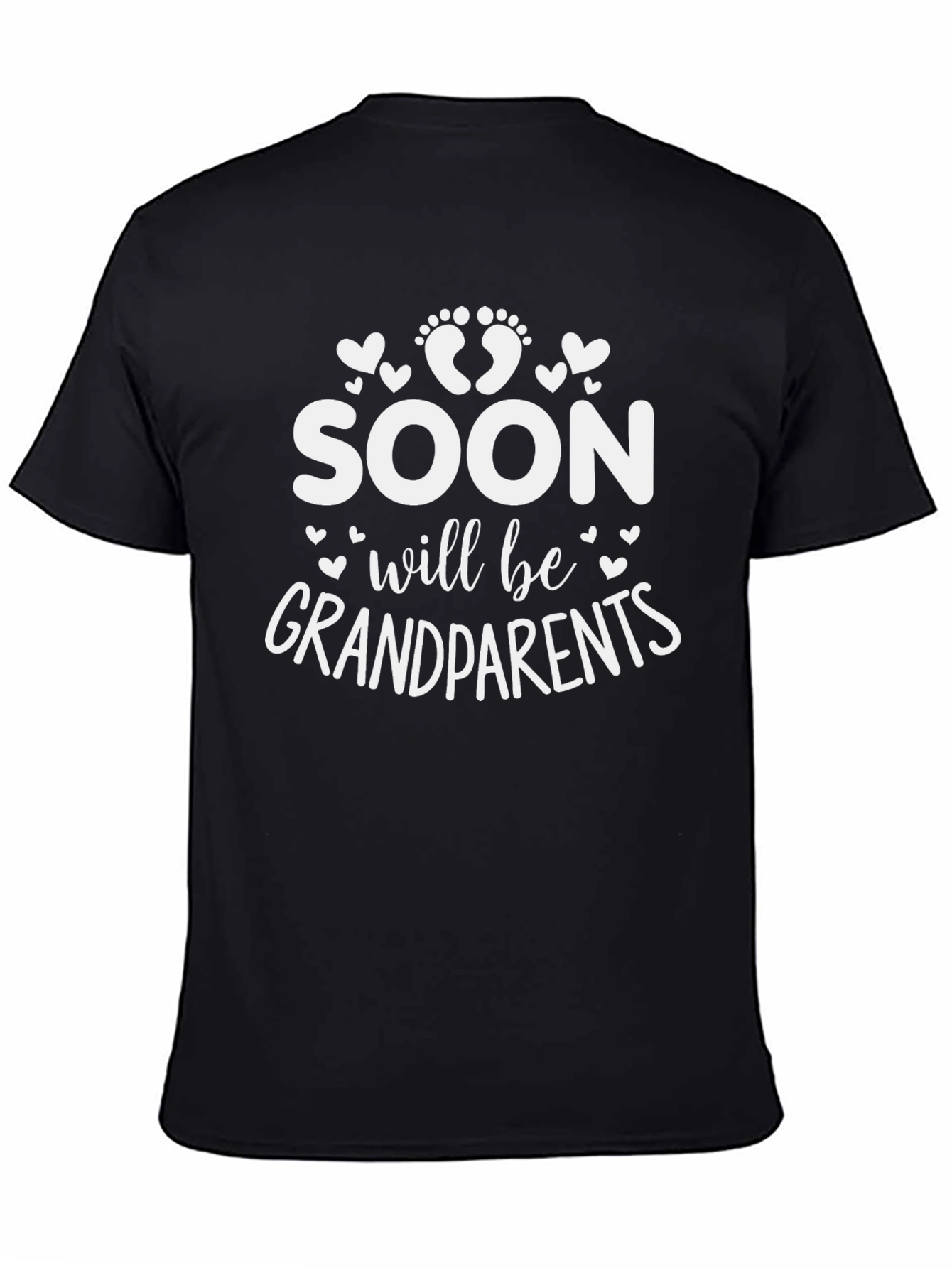 Soon To Be Grandparents Black Graphic Tee