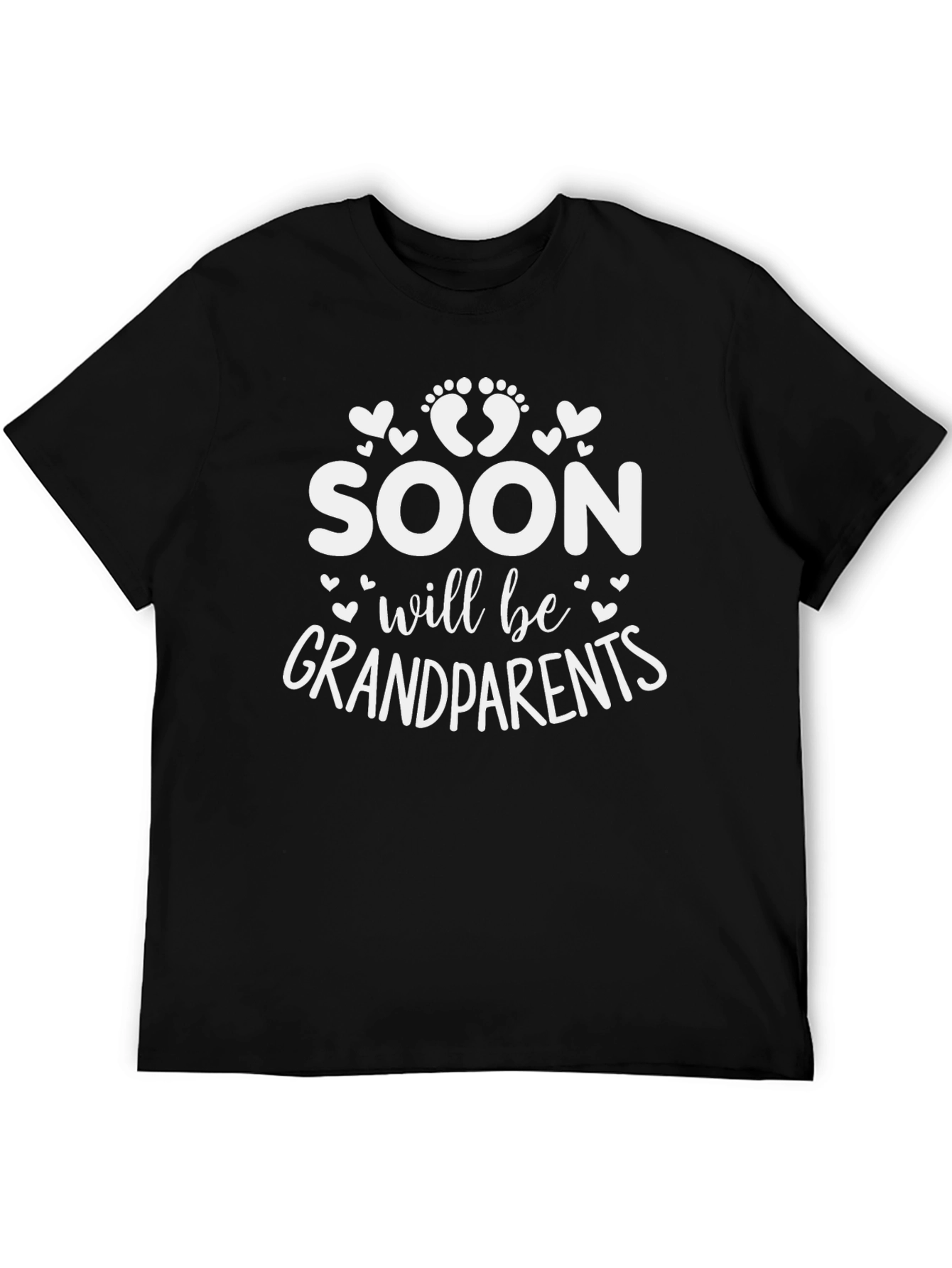 Soon To Be Grandparents Black Graphic Tee