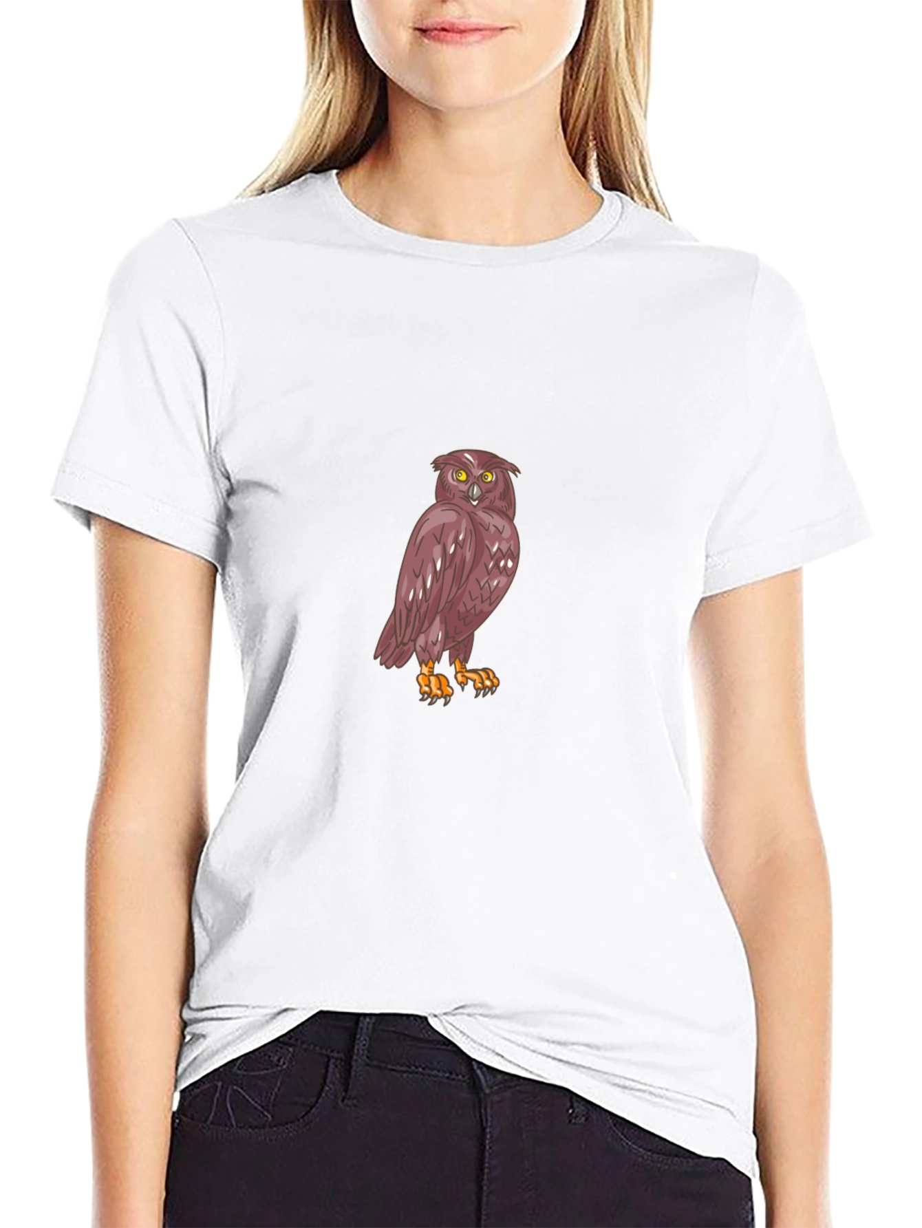 Mens Black Owl Graphic T-Shirt