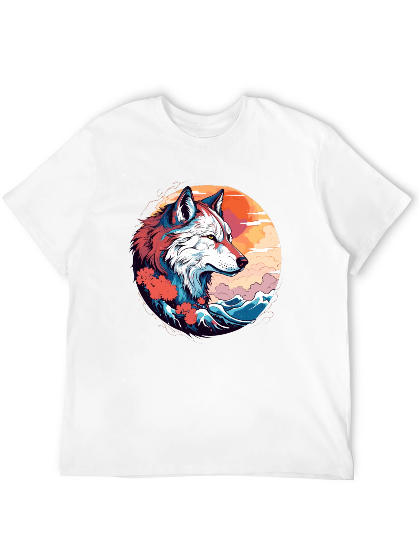 Wolf Art Graphic Tee - Mens Black T-Shirt