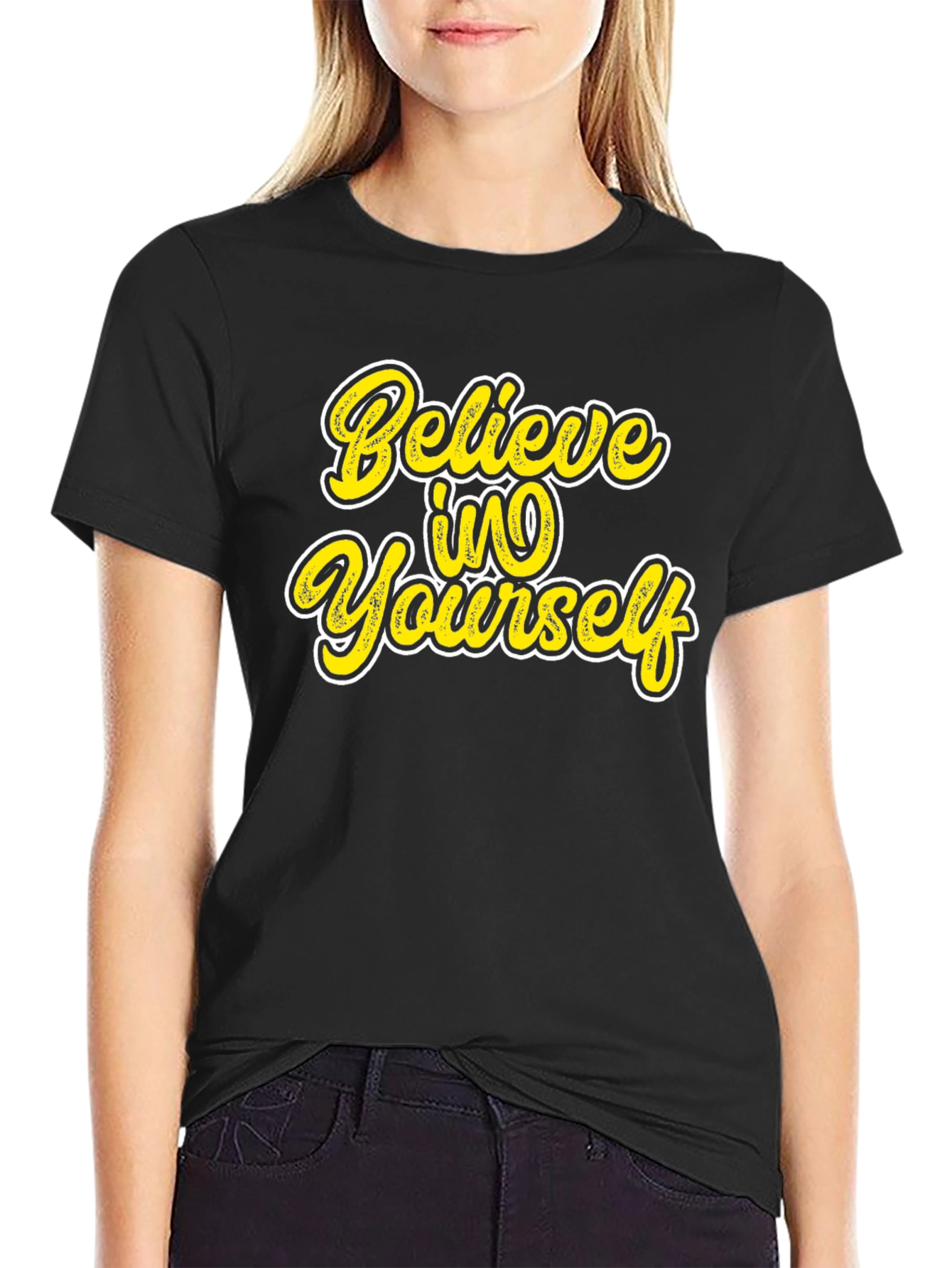 Believe in Yourself Graphic Black T-Shirt
