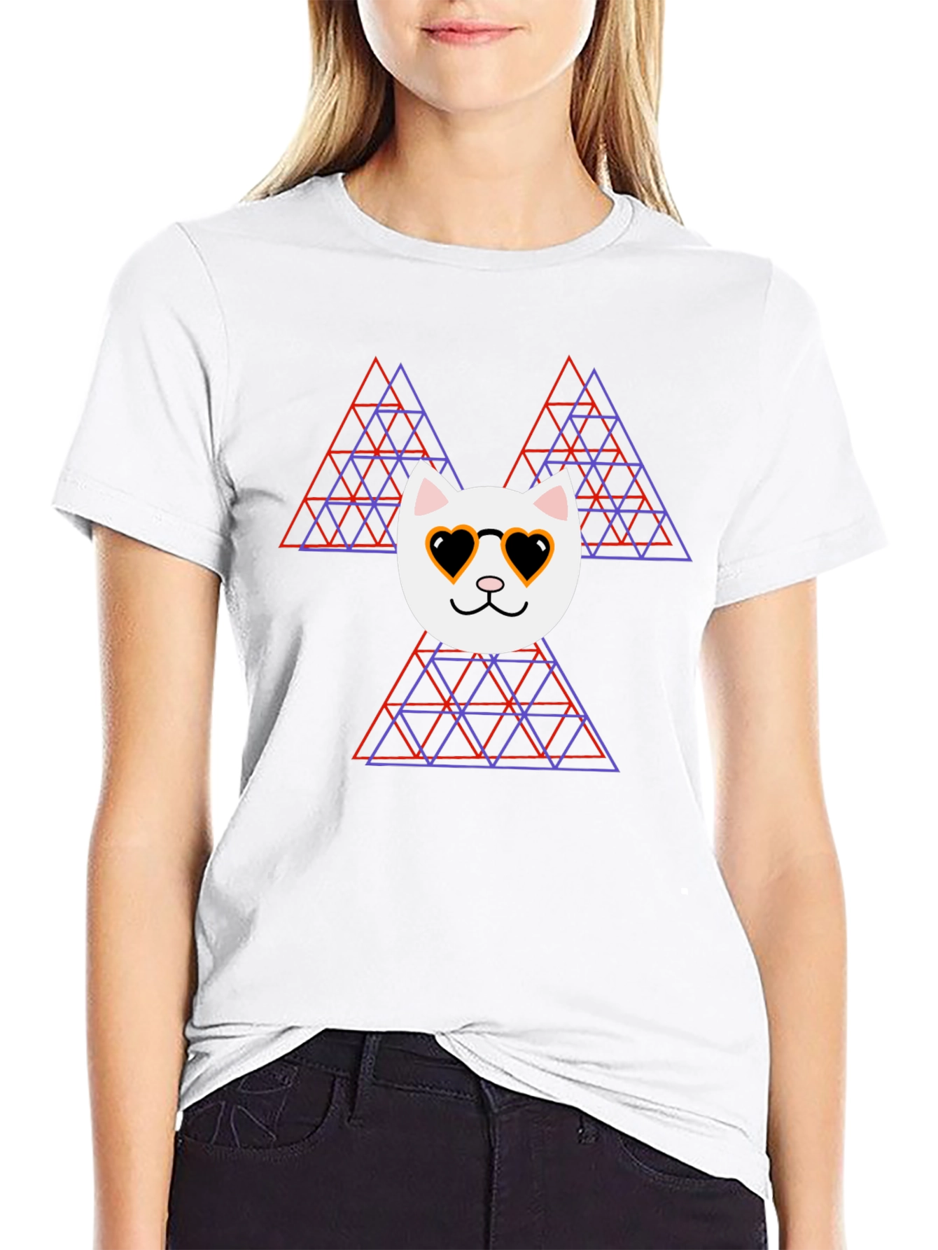 Cool Cat Geometric T-Shirt