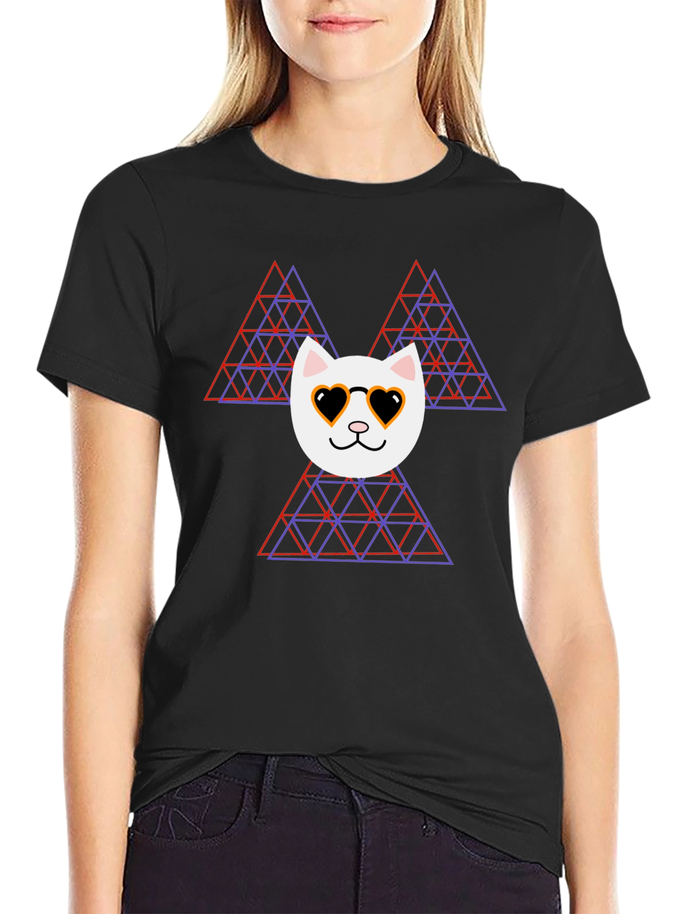 Cool Cat Geometric T-Shirt