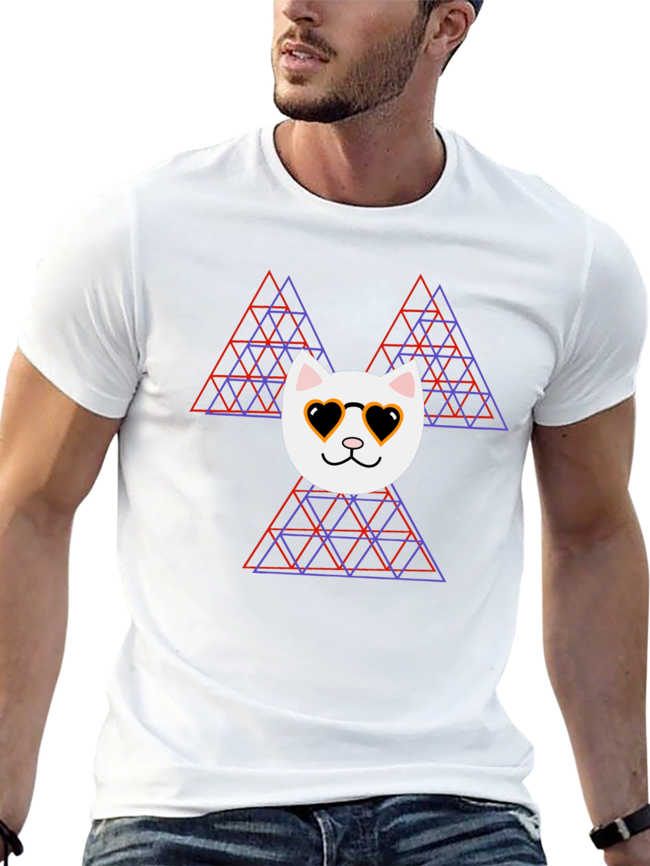 Cool Cat Geometric T-Shirt