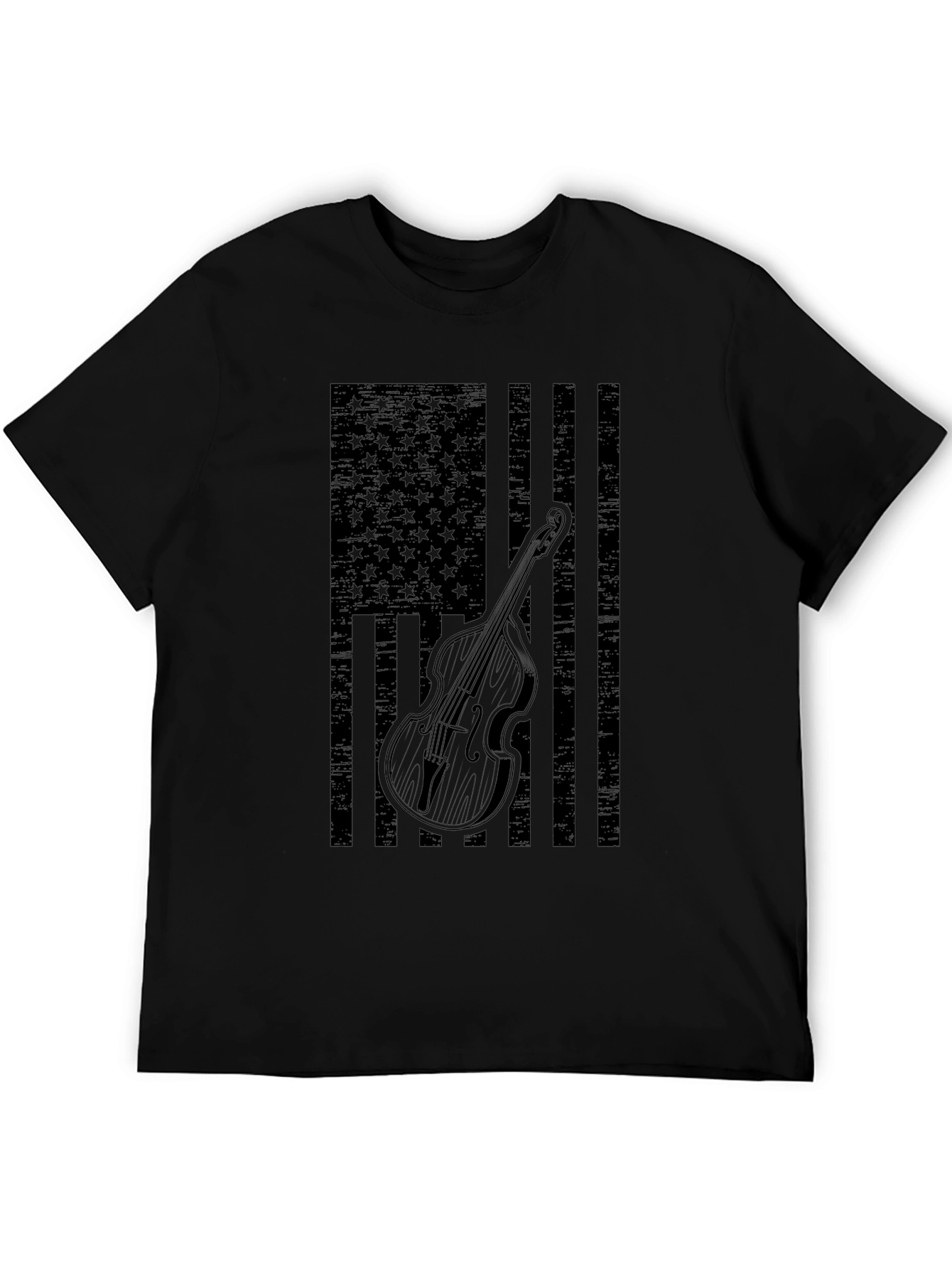 American Flag Bass Guitar T-Shirt - Black