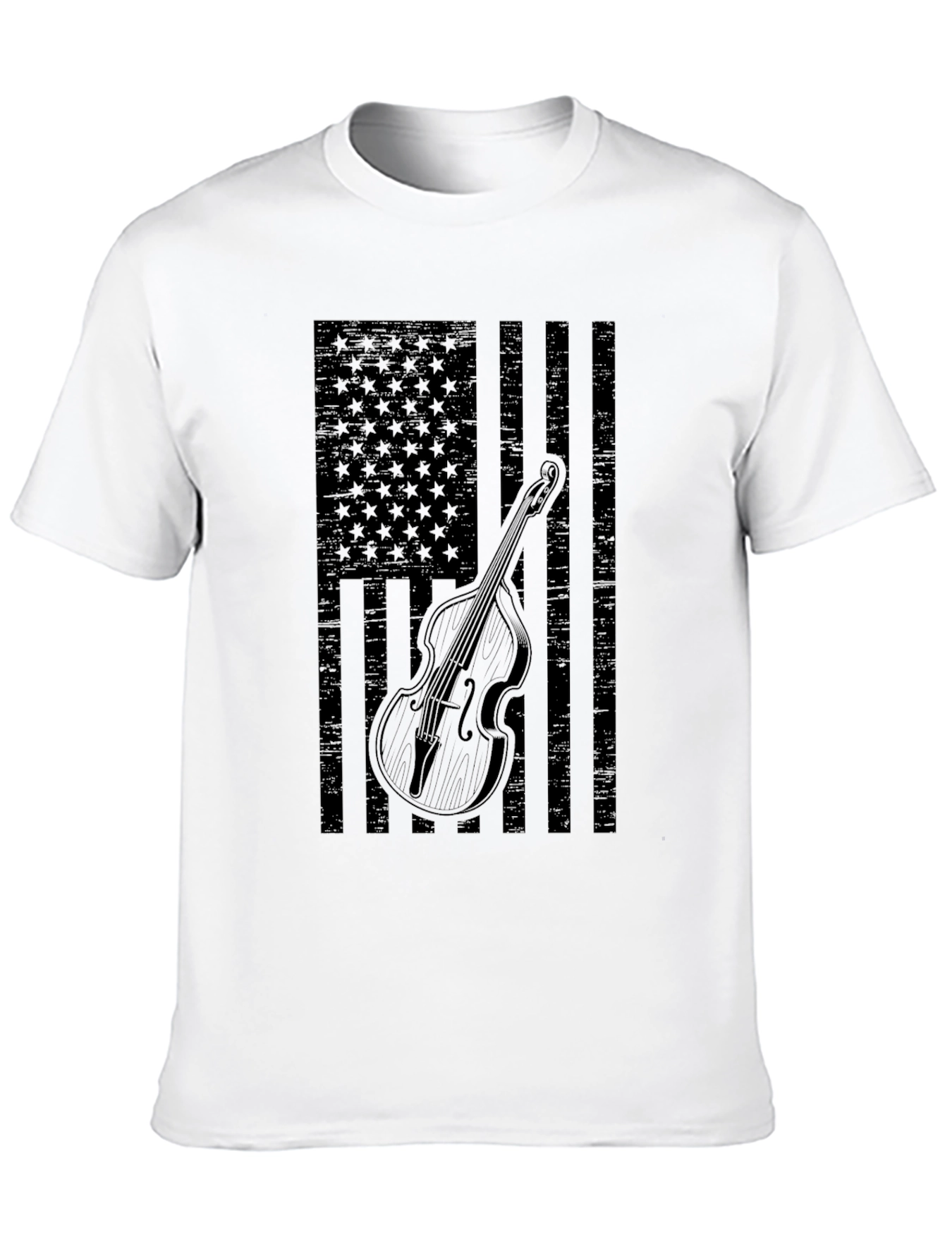American Flag Bass Guitar T-Shirt - Black