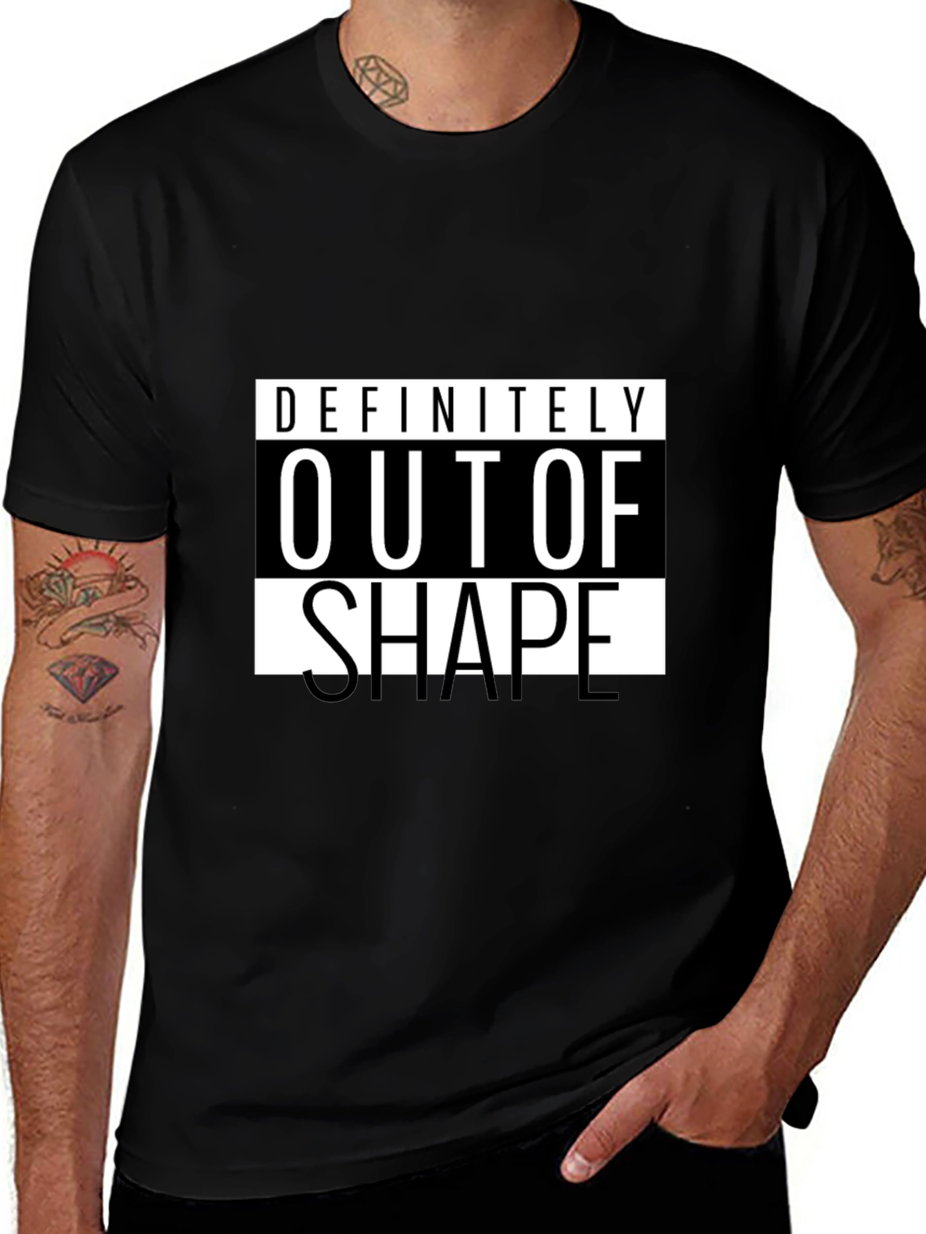 Definitely Out of Shape Black T-Shirt