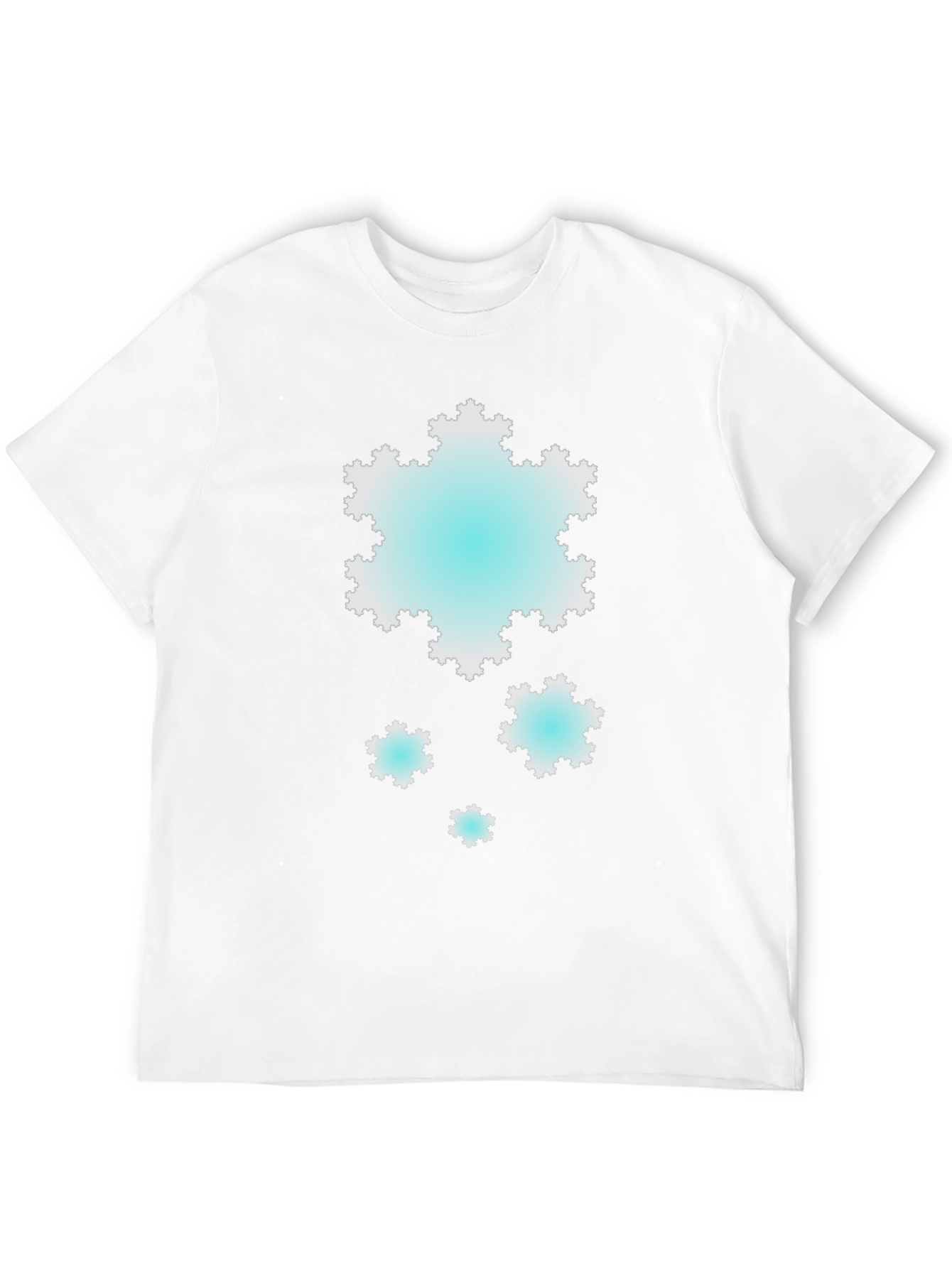 Fractal Snowflake Graphic Black T-Shirt