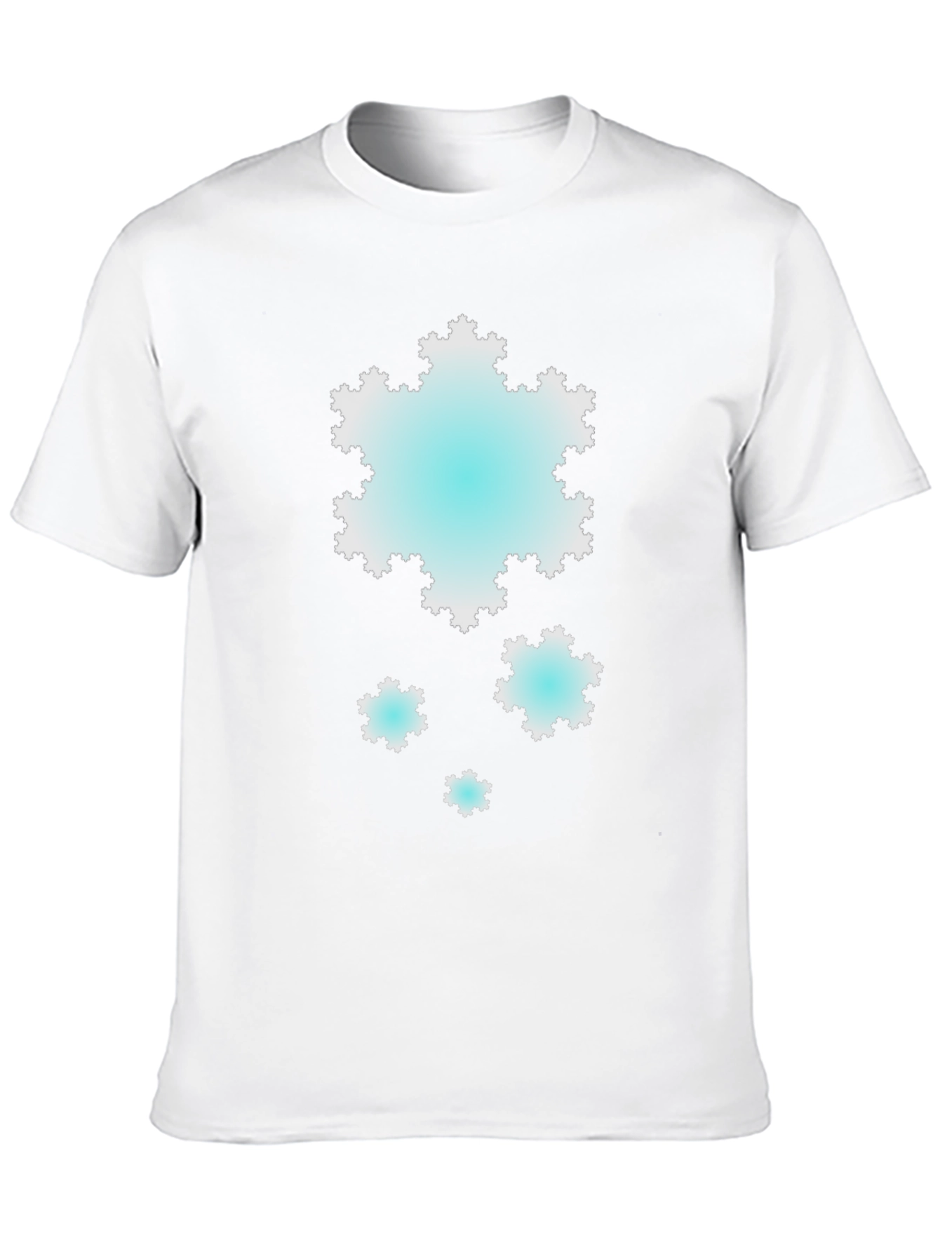 Fractal Snowflake Graphic Black T-Shirt