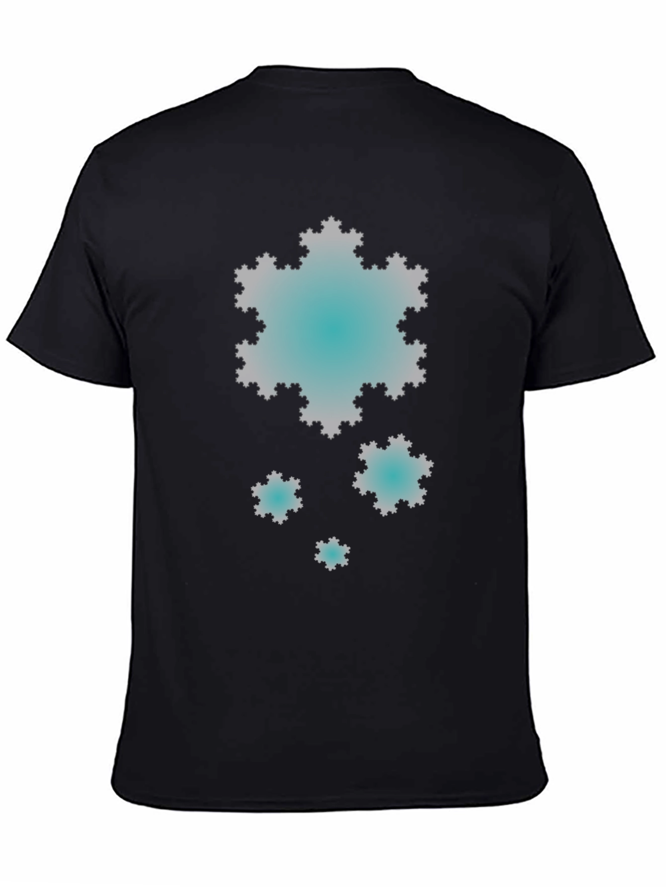 Fractal Snowflake Graphic Black T-Shirt