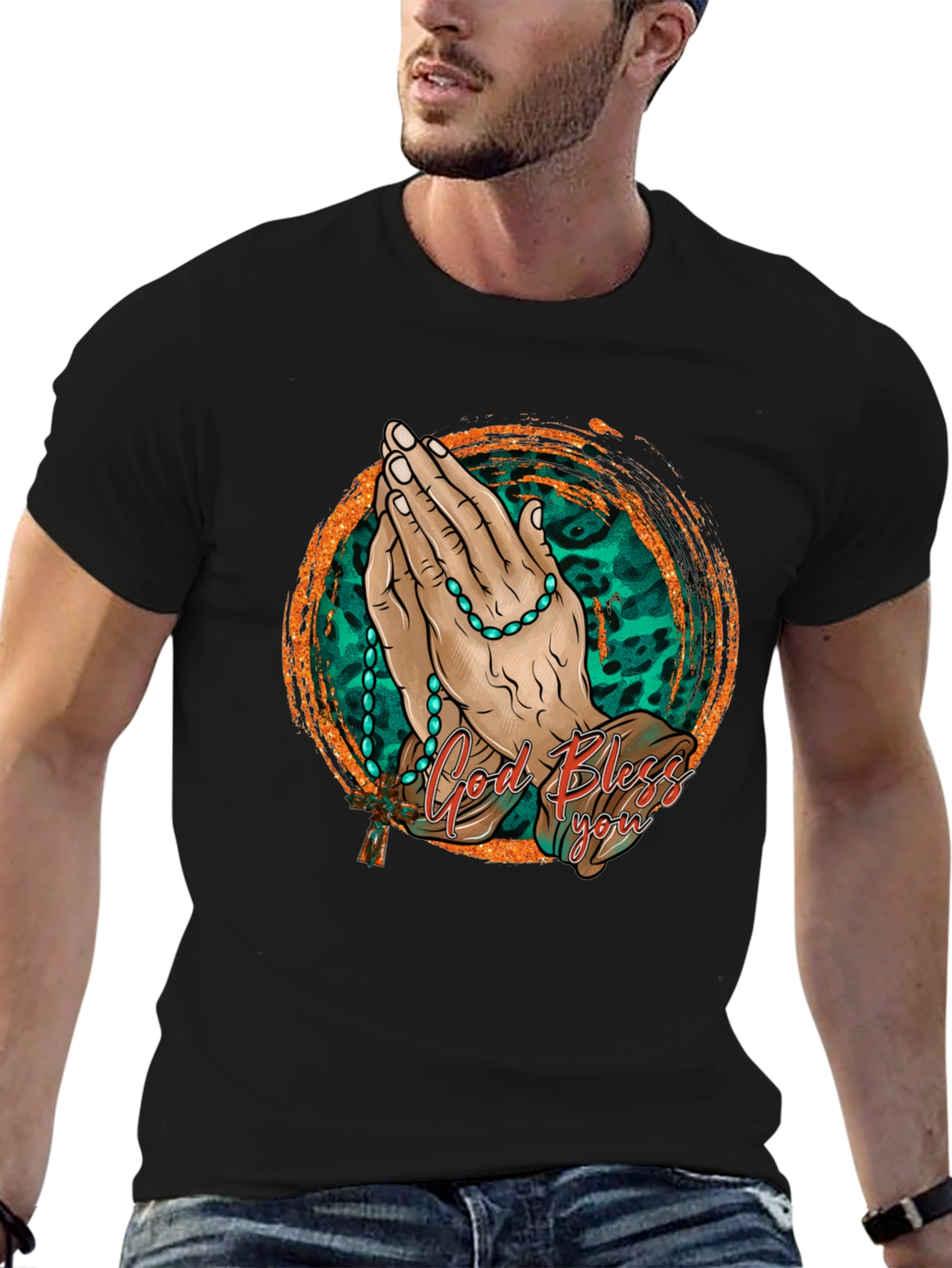 God Bless You Graphic Print Tee