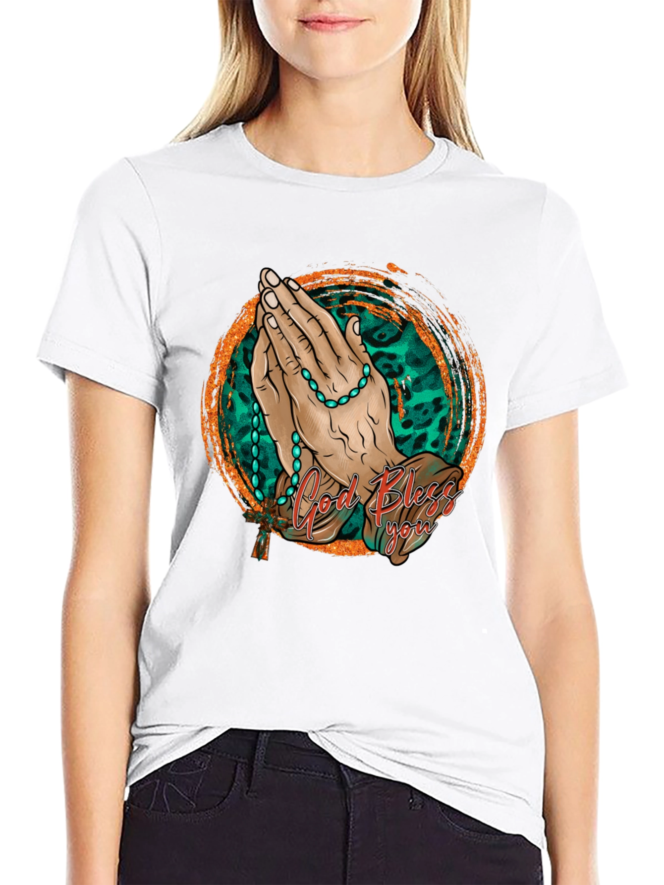 God Bless You Graphic Print Tee