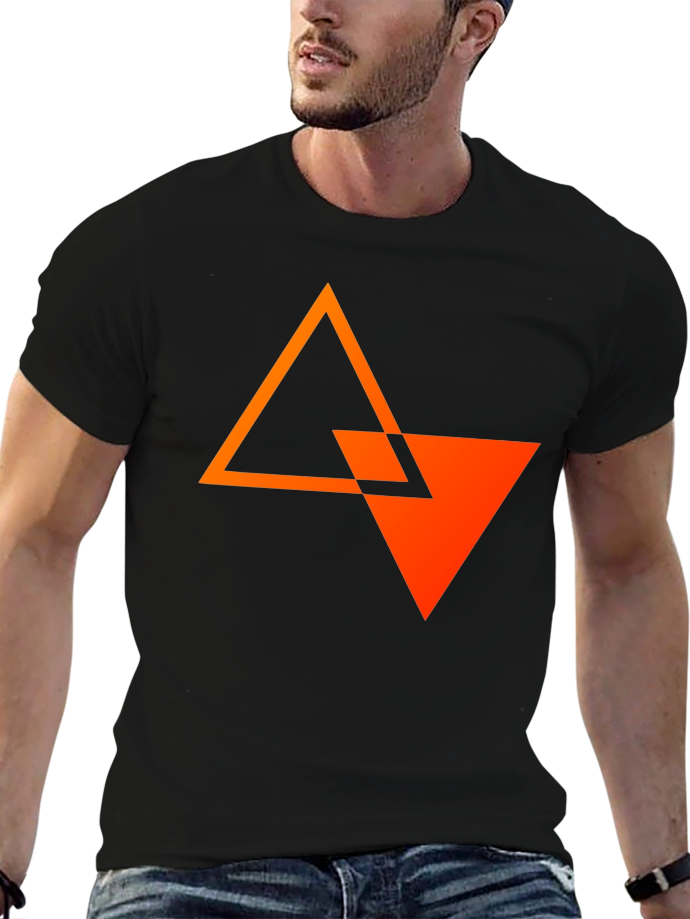 Modern Graphic Tee: Abstract Triangle Design
