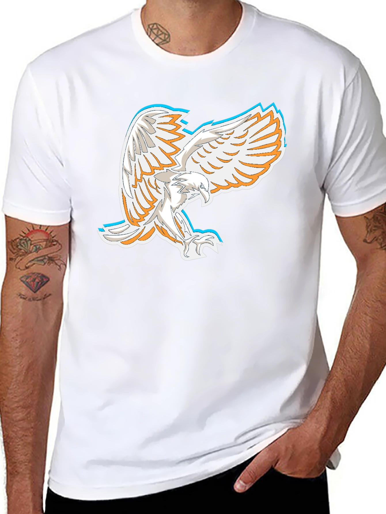 Eagle Graphic Print Black T-Shirt