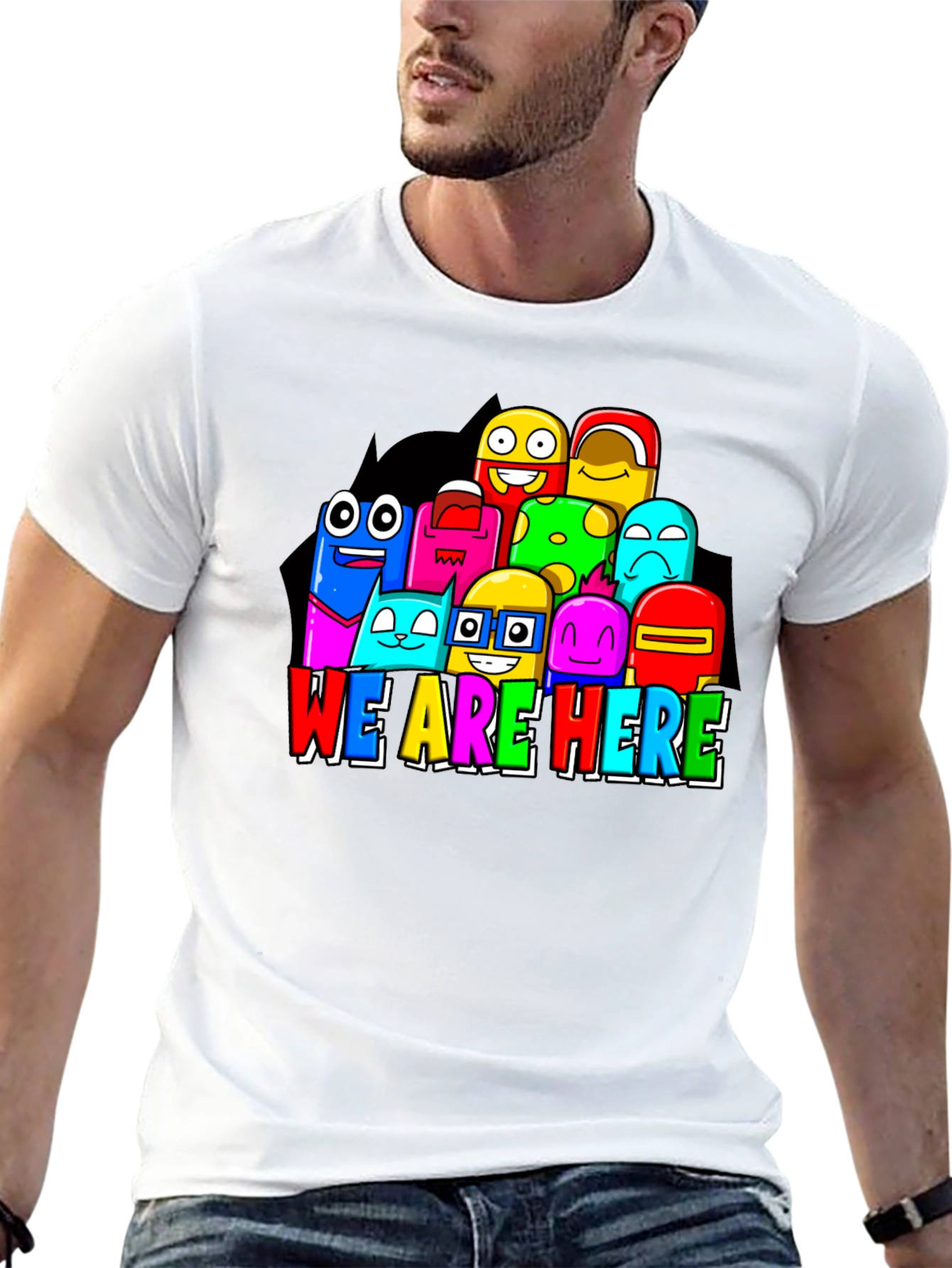 Colorful Cartoon Graphic T-Shirt